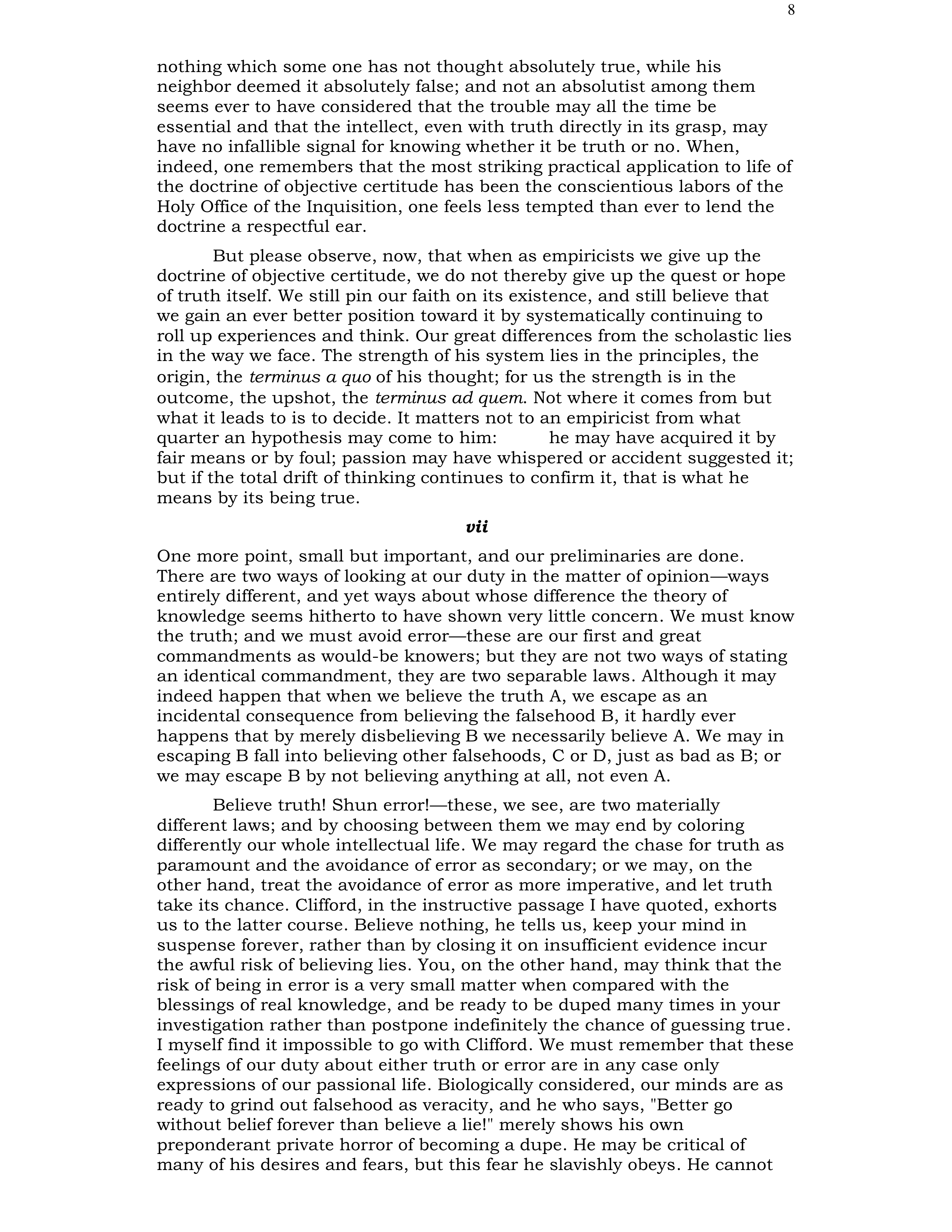 The Will to Believe Essay — page 8