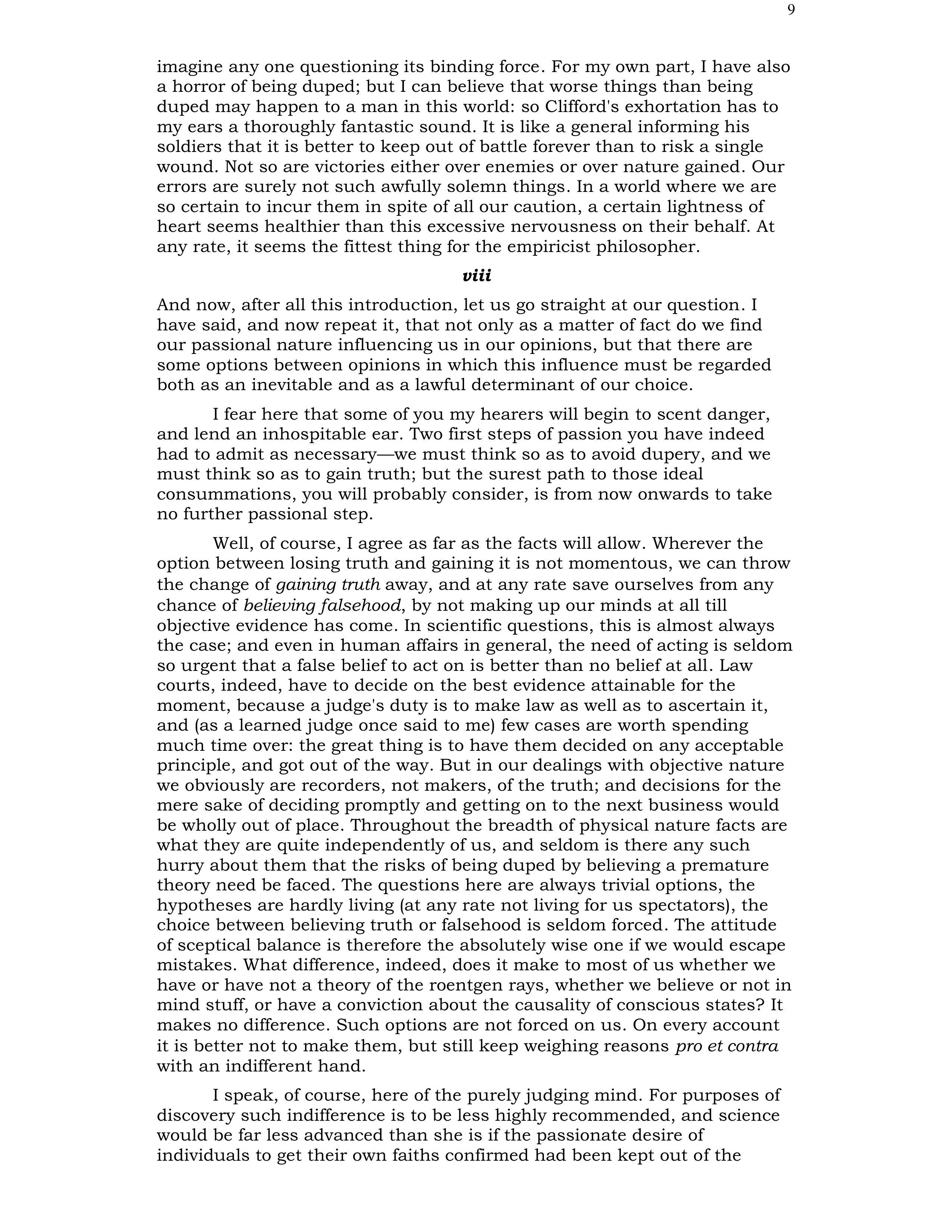 The Will to Believe Essay — page 9
