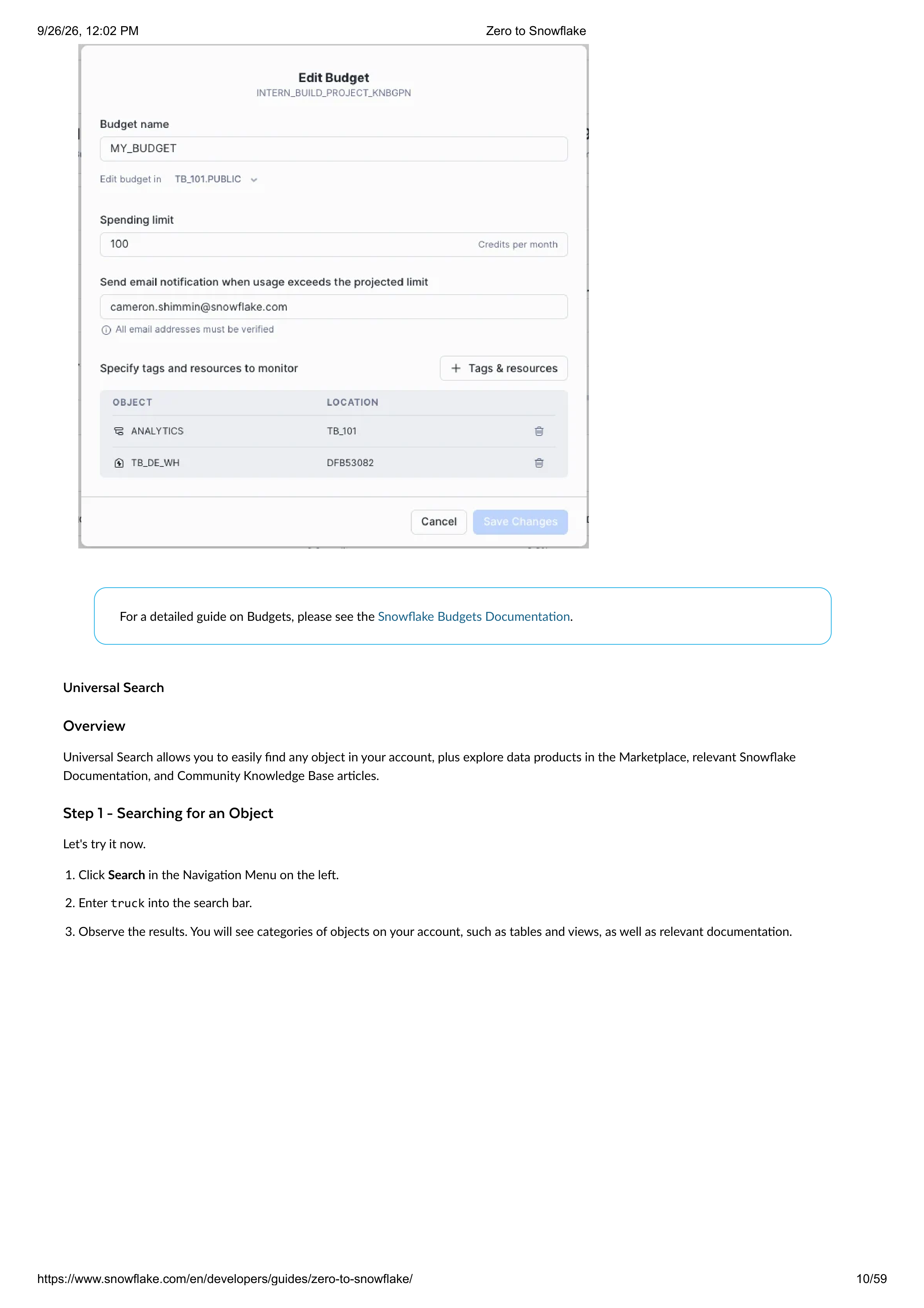 The Zero to Snowflake Quickstart Guide — page 10