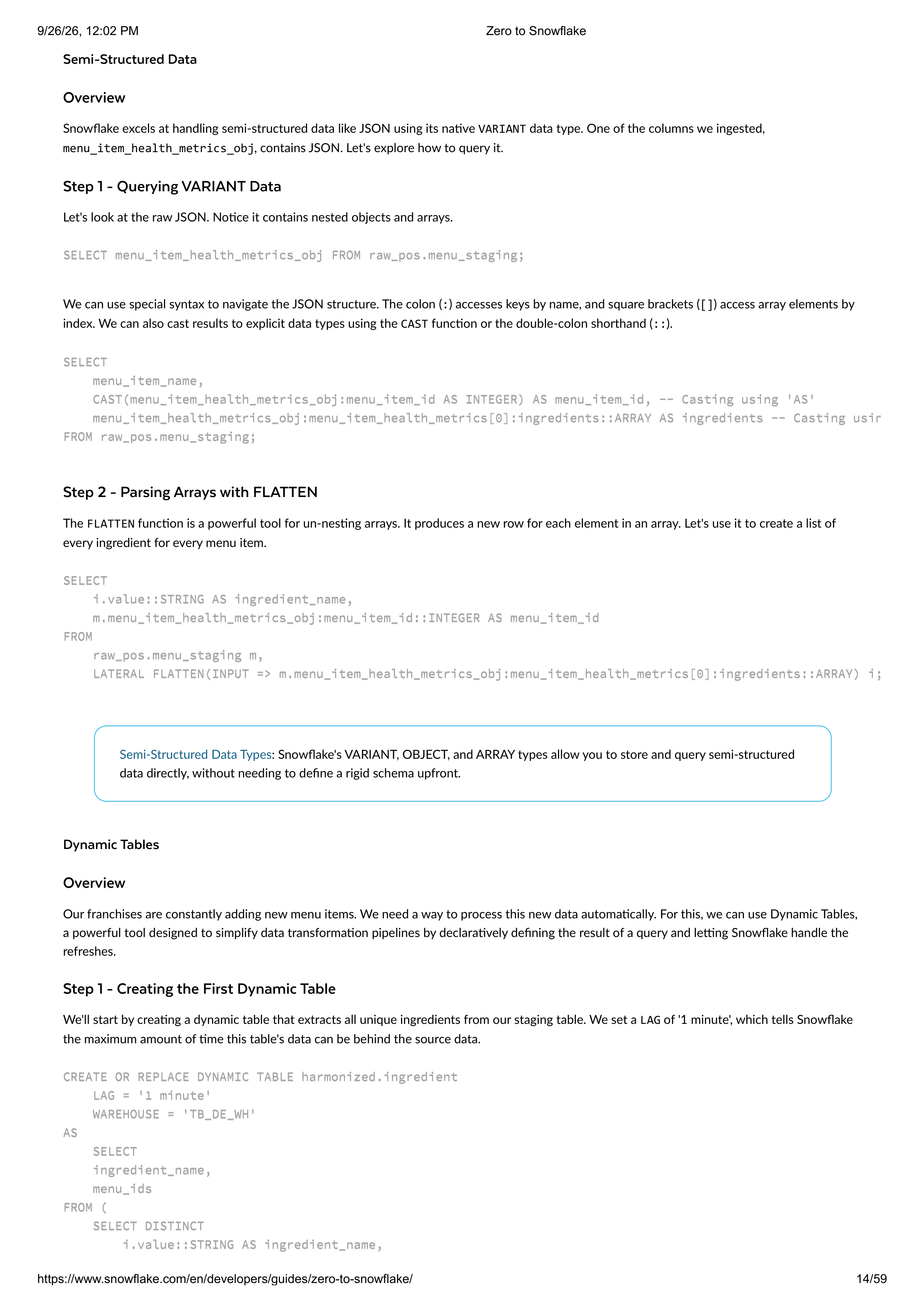 The Zero to Snowflake Quickstart Guide — page 14