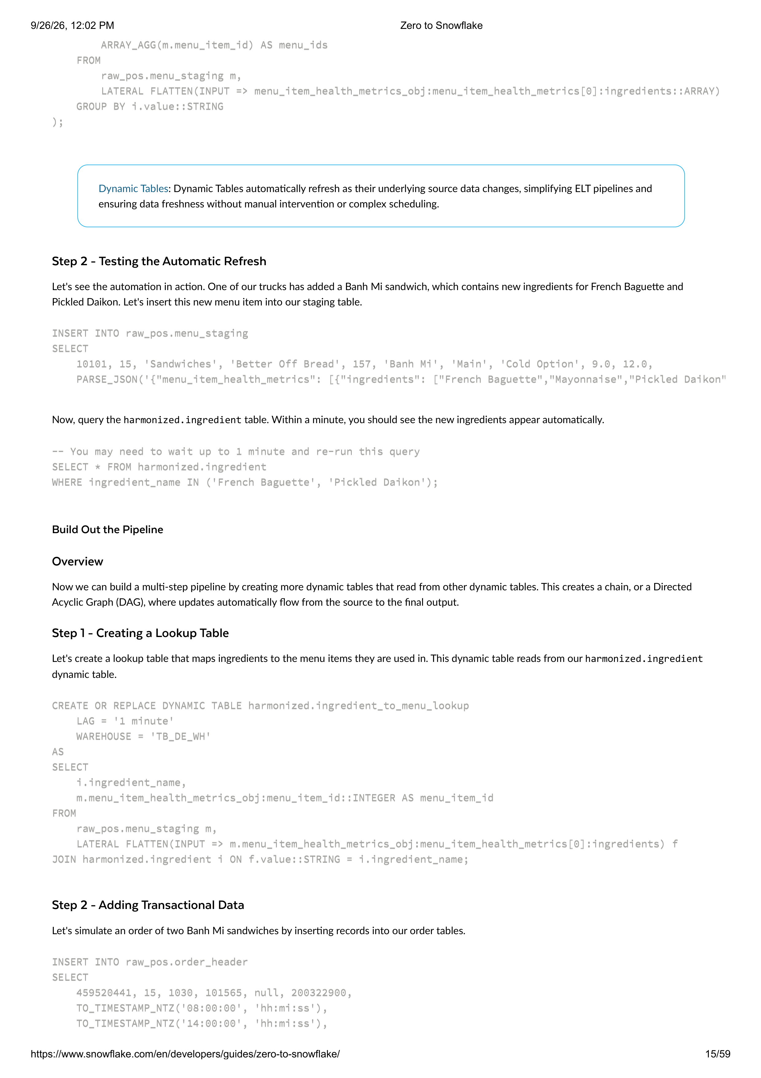 The Zero to Snowflake Quickstart Guide — page 15