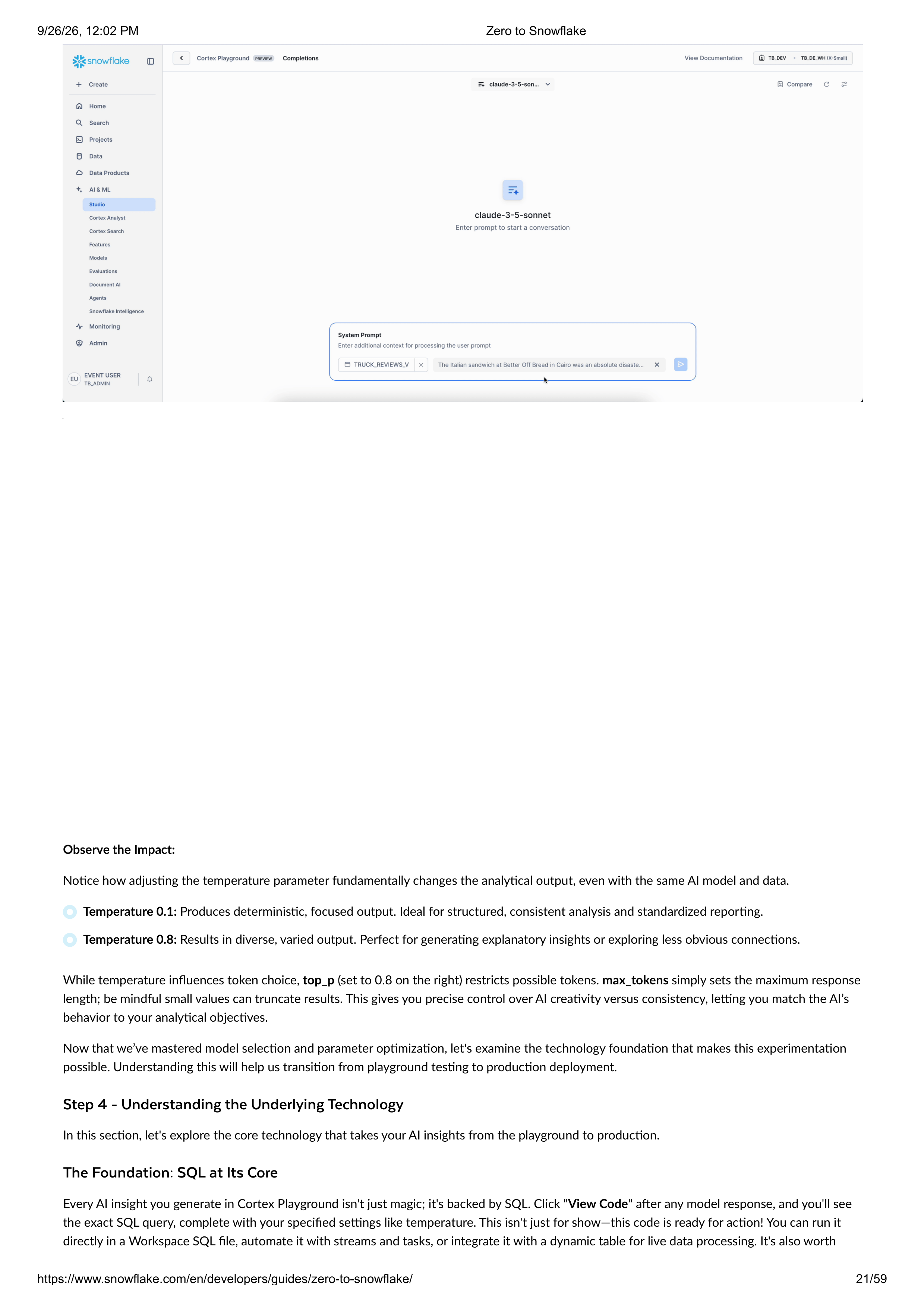 The Zero to Snowflake Quickstart Guide — page 21