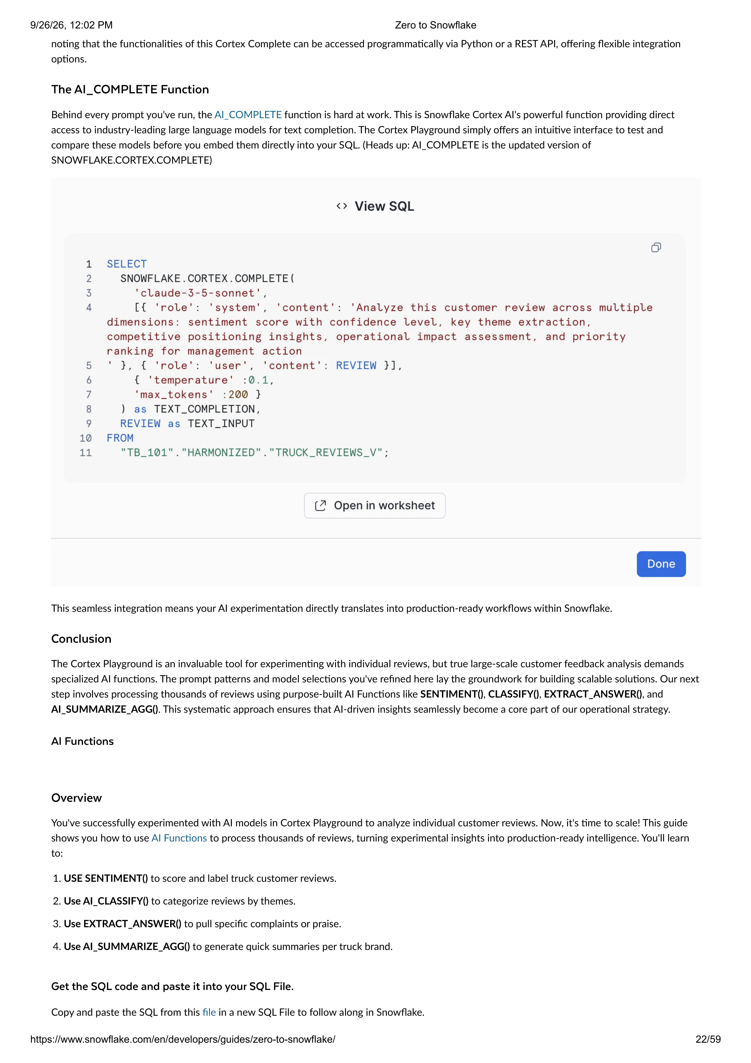 The Zero to Snowflake Quickstart Guide — page 22