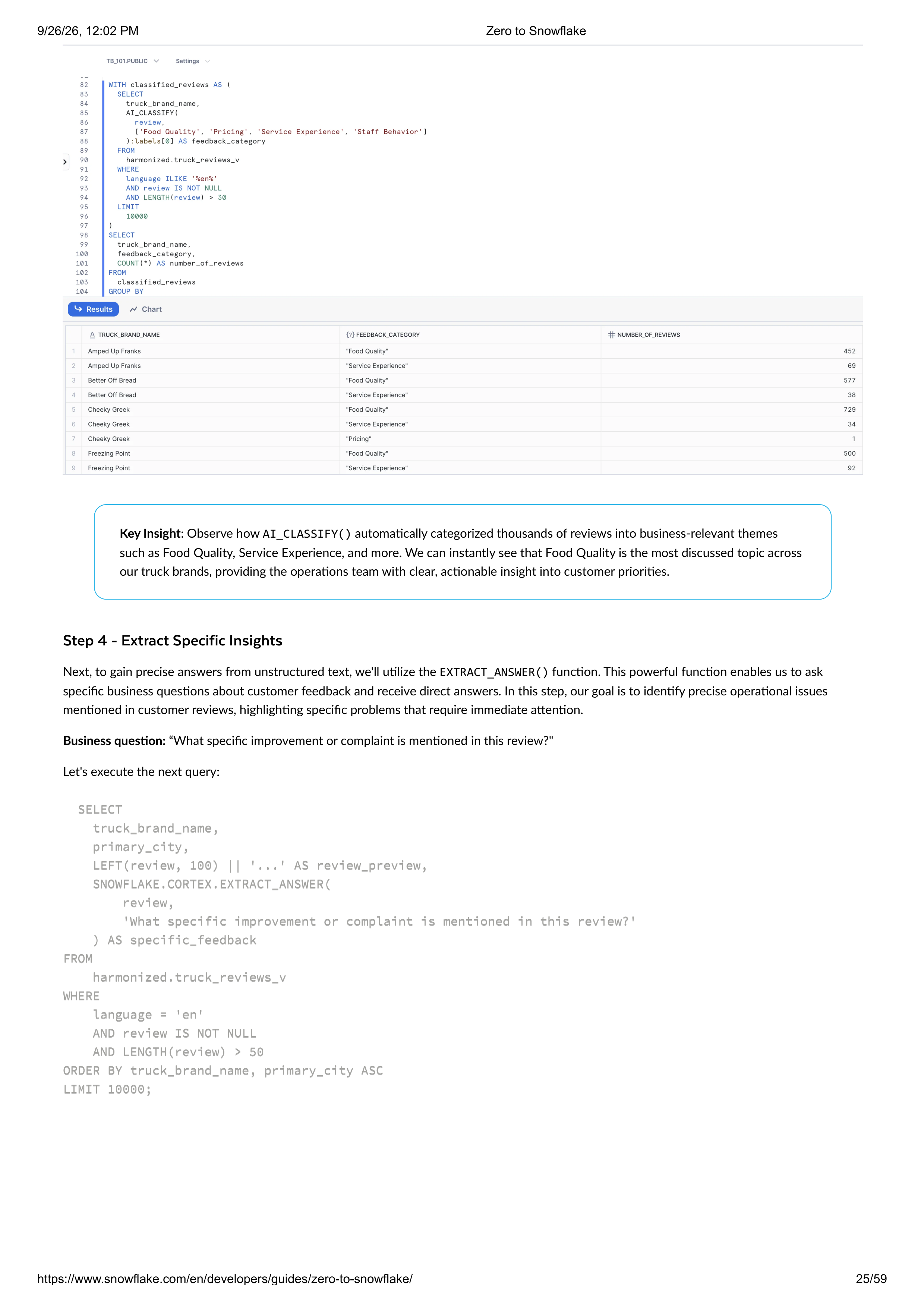 The Zero to Snowflake Quickstart Guide — page 25