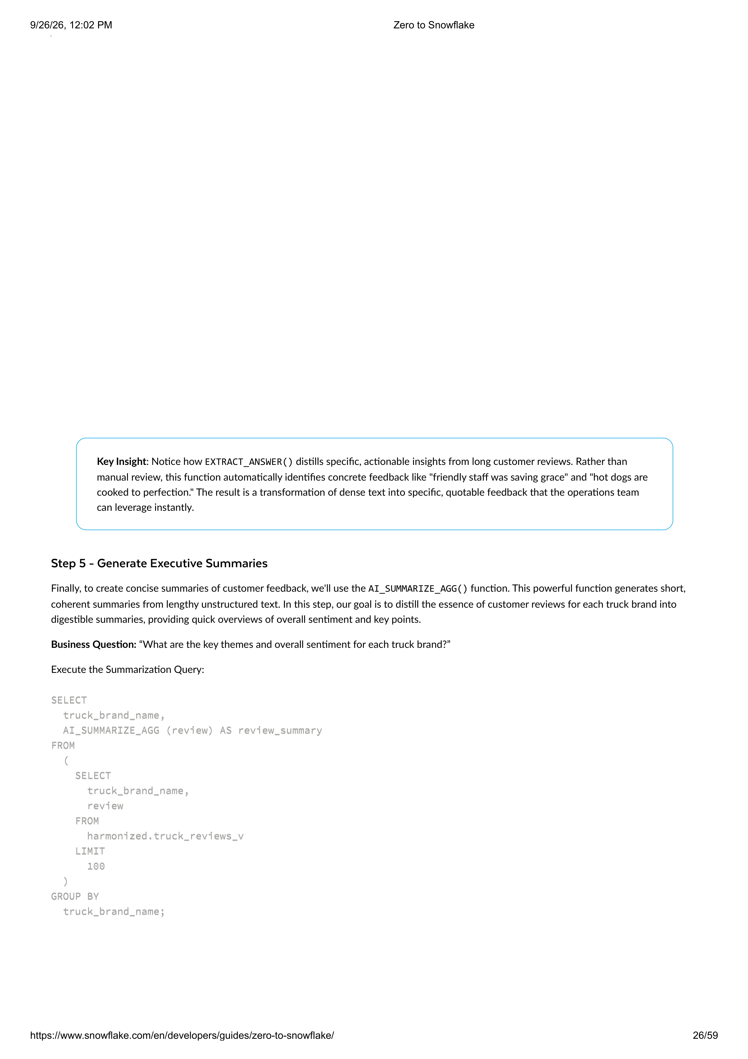 The Zero to Snowflake Quickstart Guide — page 26