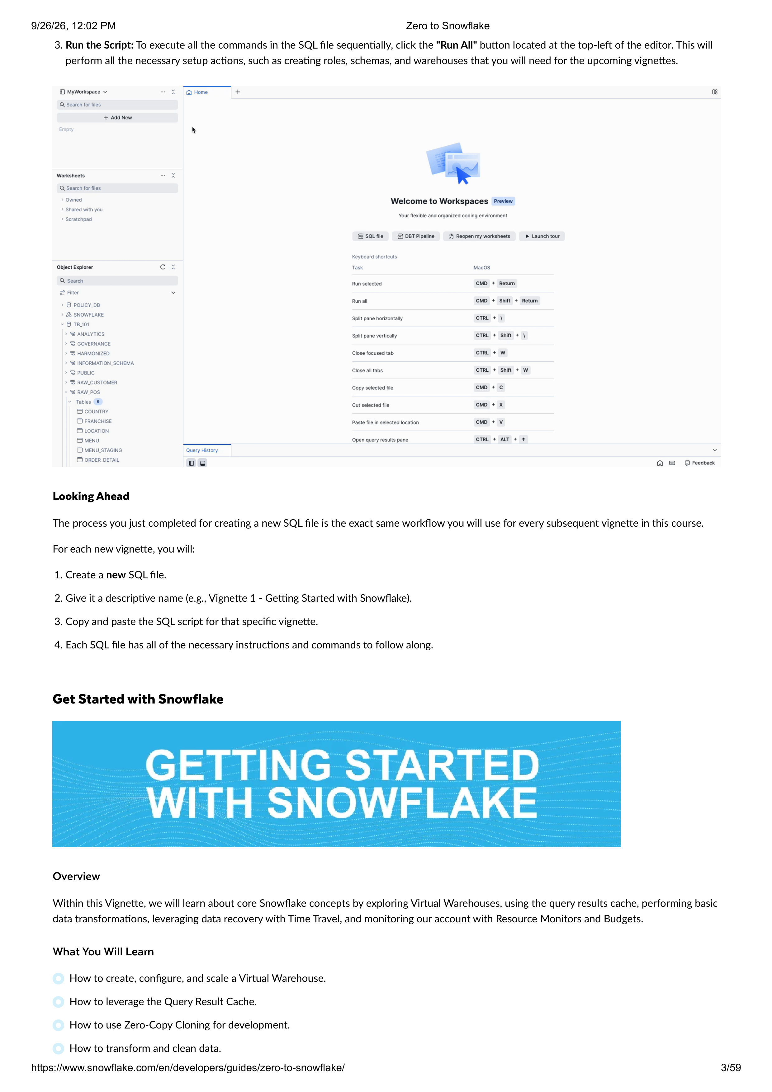 The Zero to Snowflake Quickstart Guide — page 3