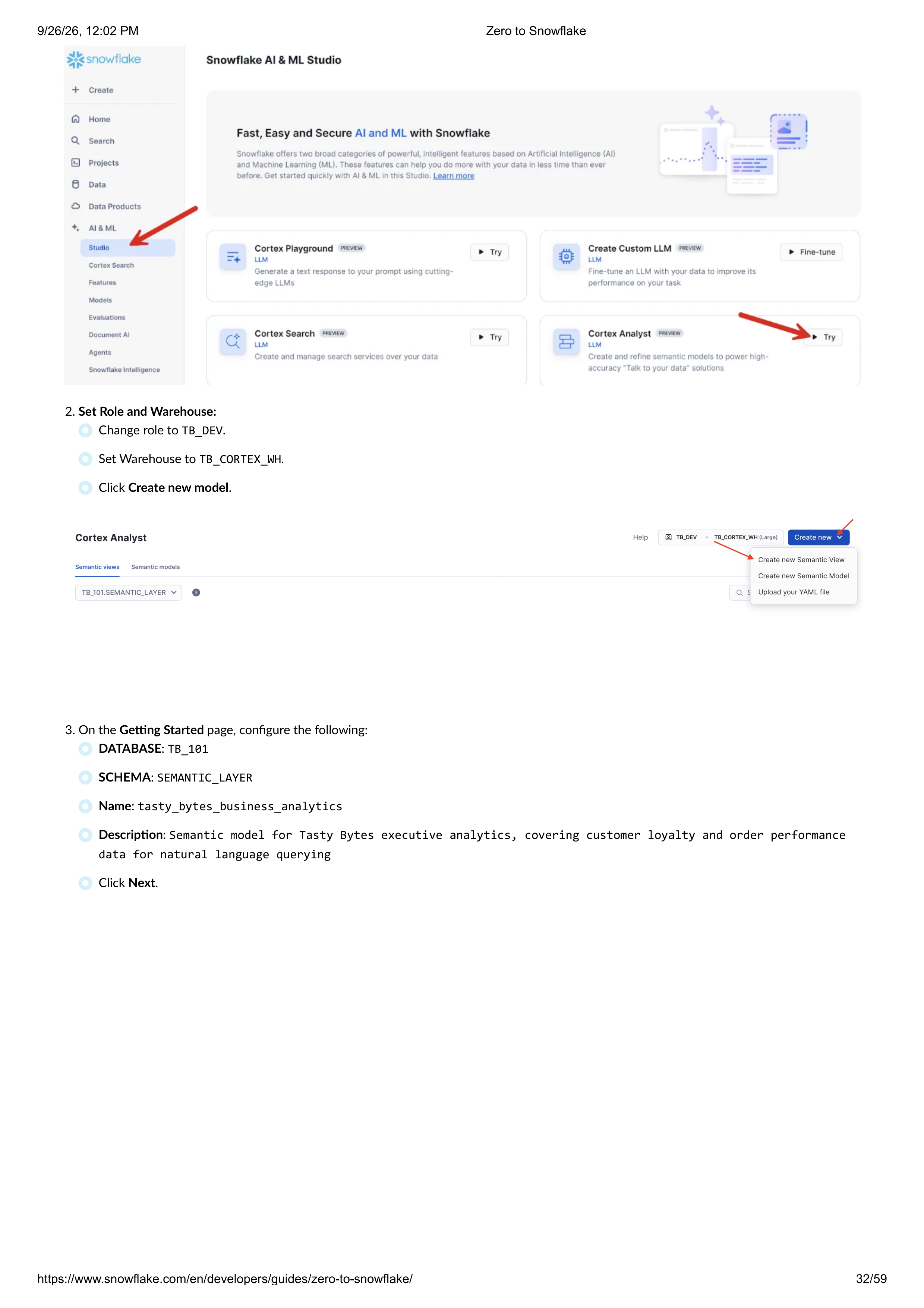 The Zero to Snowflake Quickstart Guide — page 32