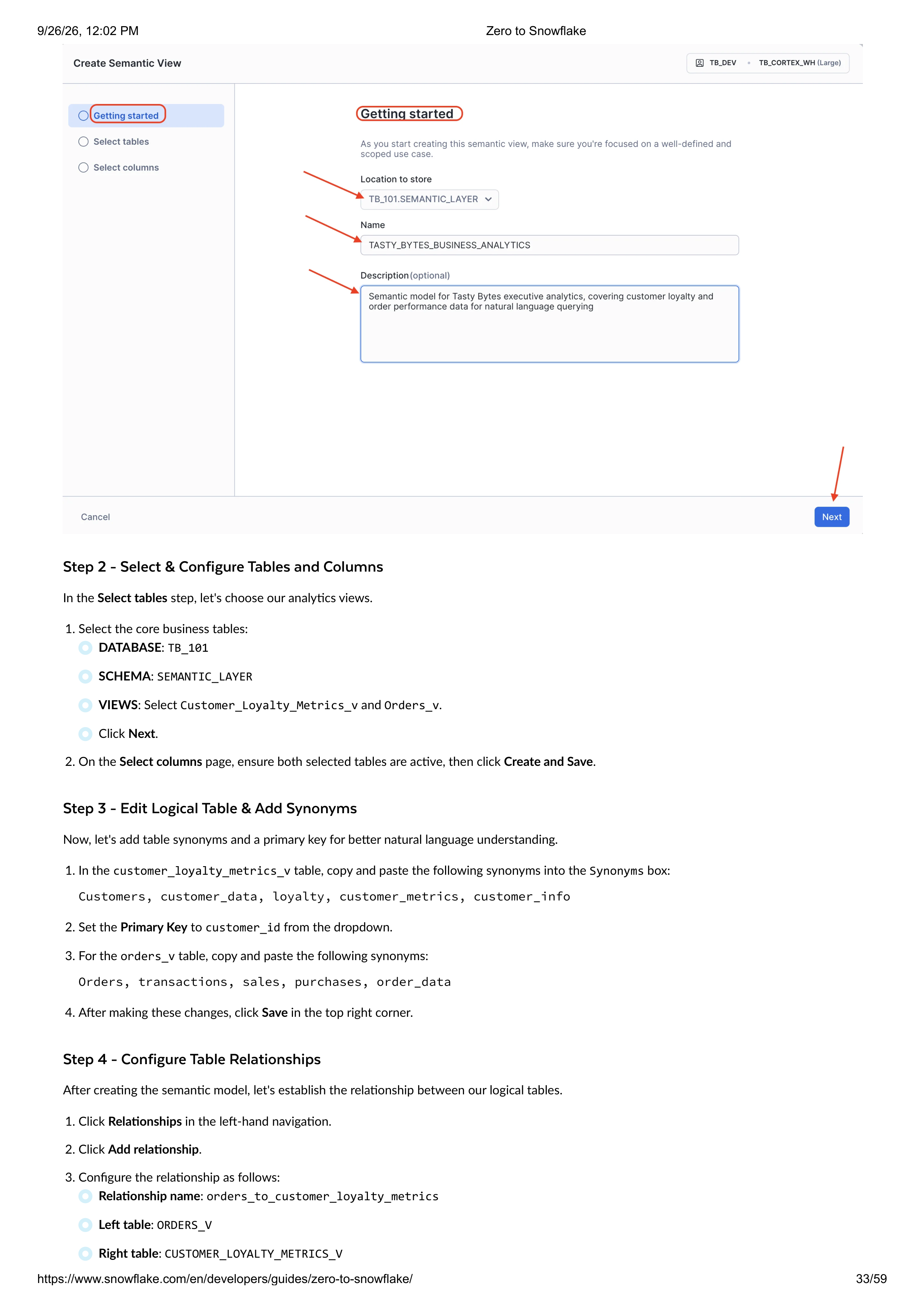 The Zero to Snowflake Quickstart Guide — page 33