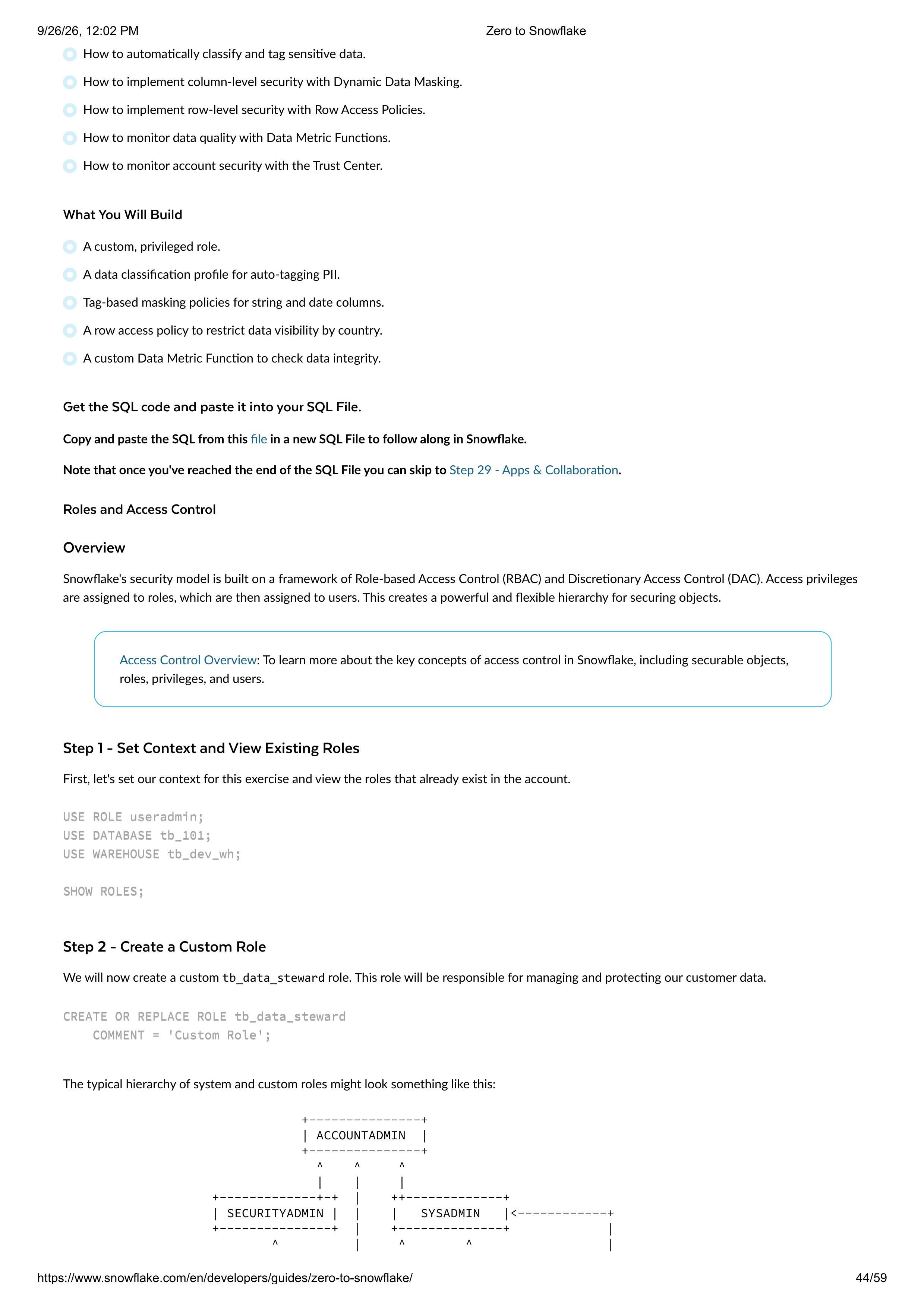 The Zero to Snowflake Quickstart Guide — page 44