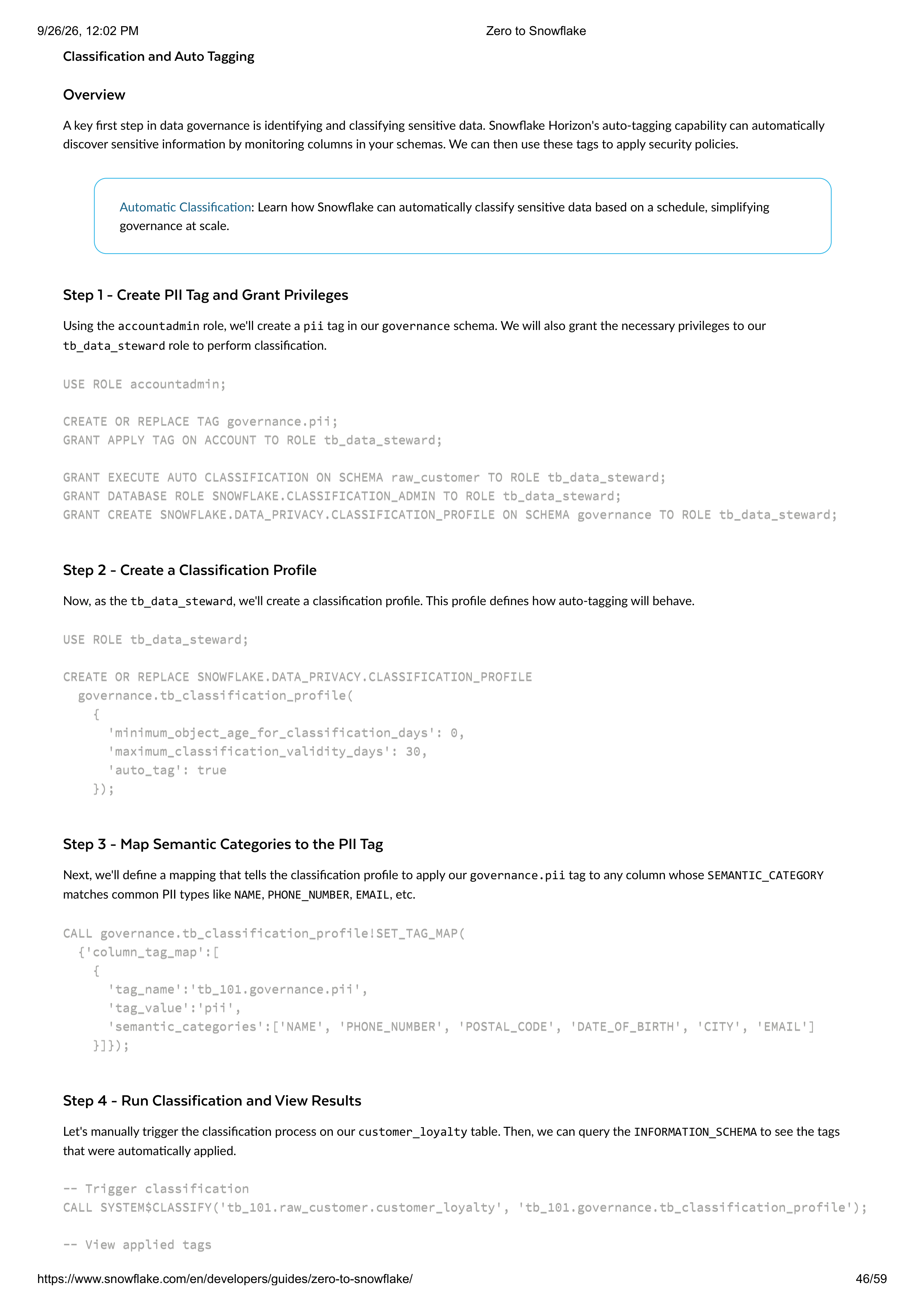 The Zero to Snowflake Quickstart Guide — page 46