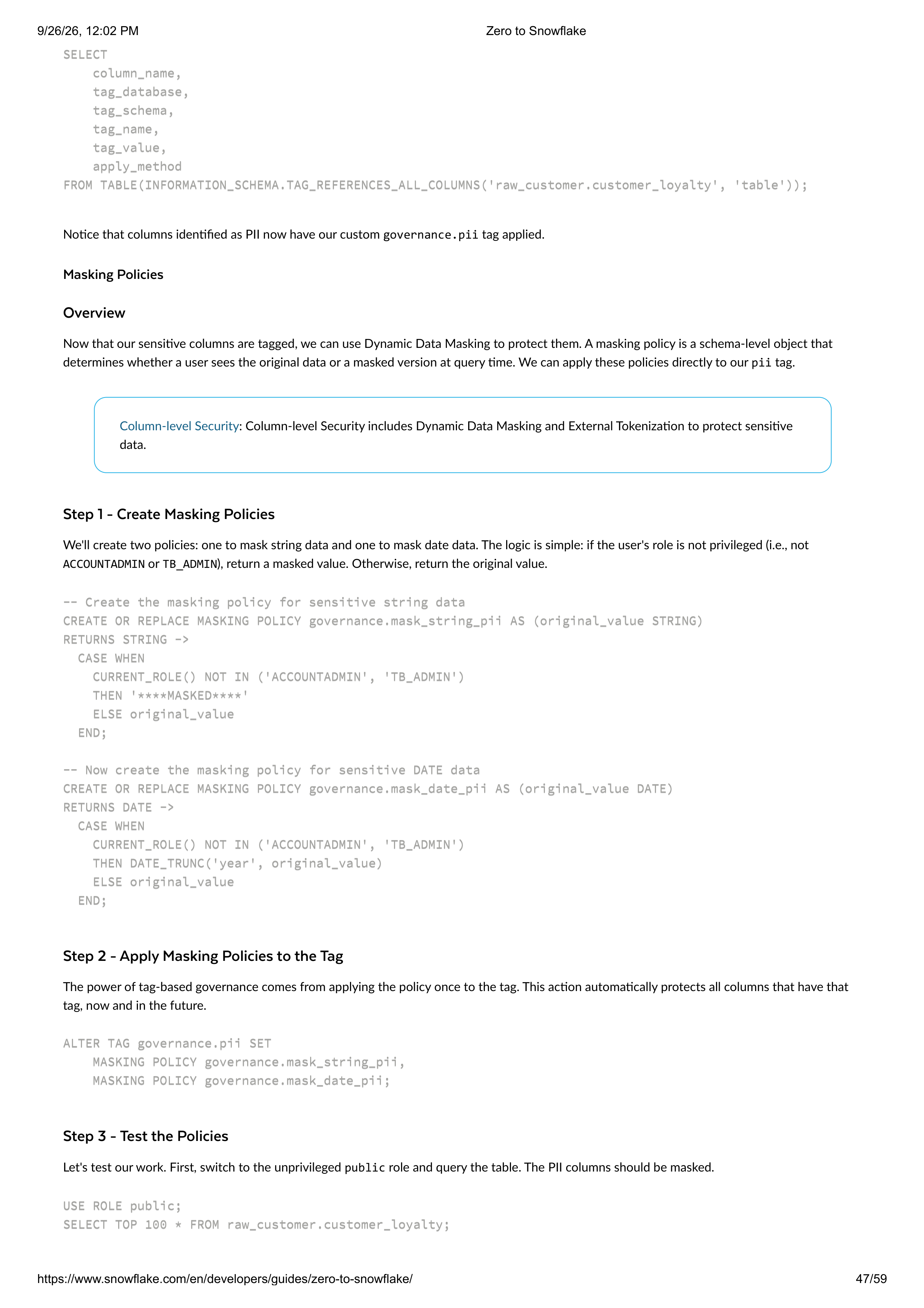 The Zero to Snowflake Quickstart Guide — page 47