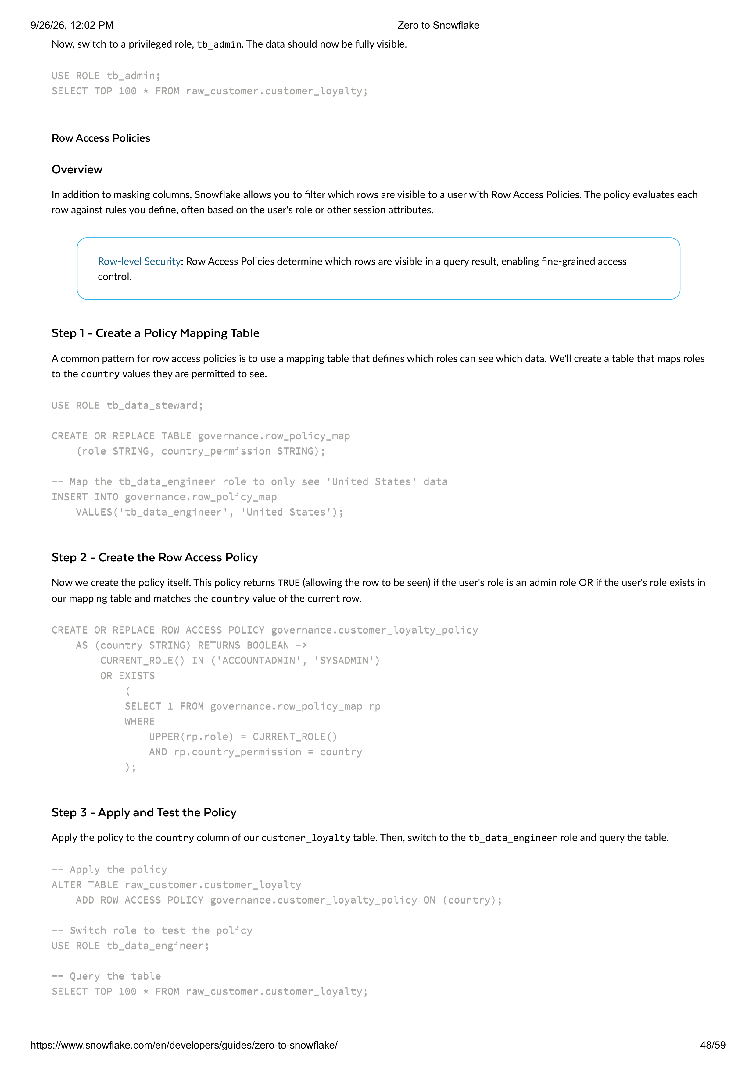 The Zero to Snowflake Quickstart Guide — page 48