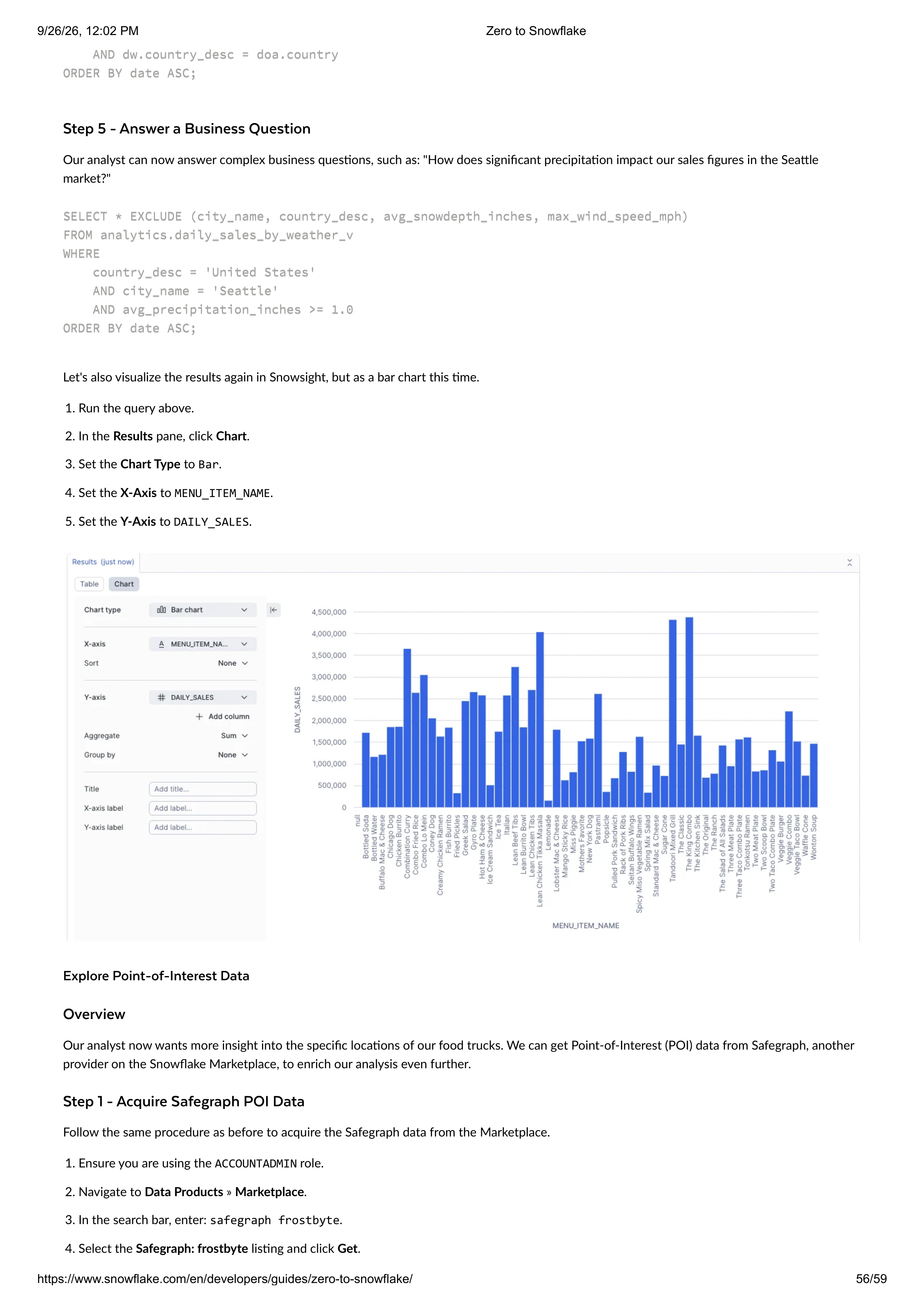 The Zero to Snowflake Quickstart Guide — page 56