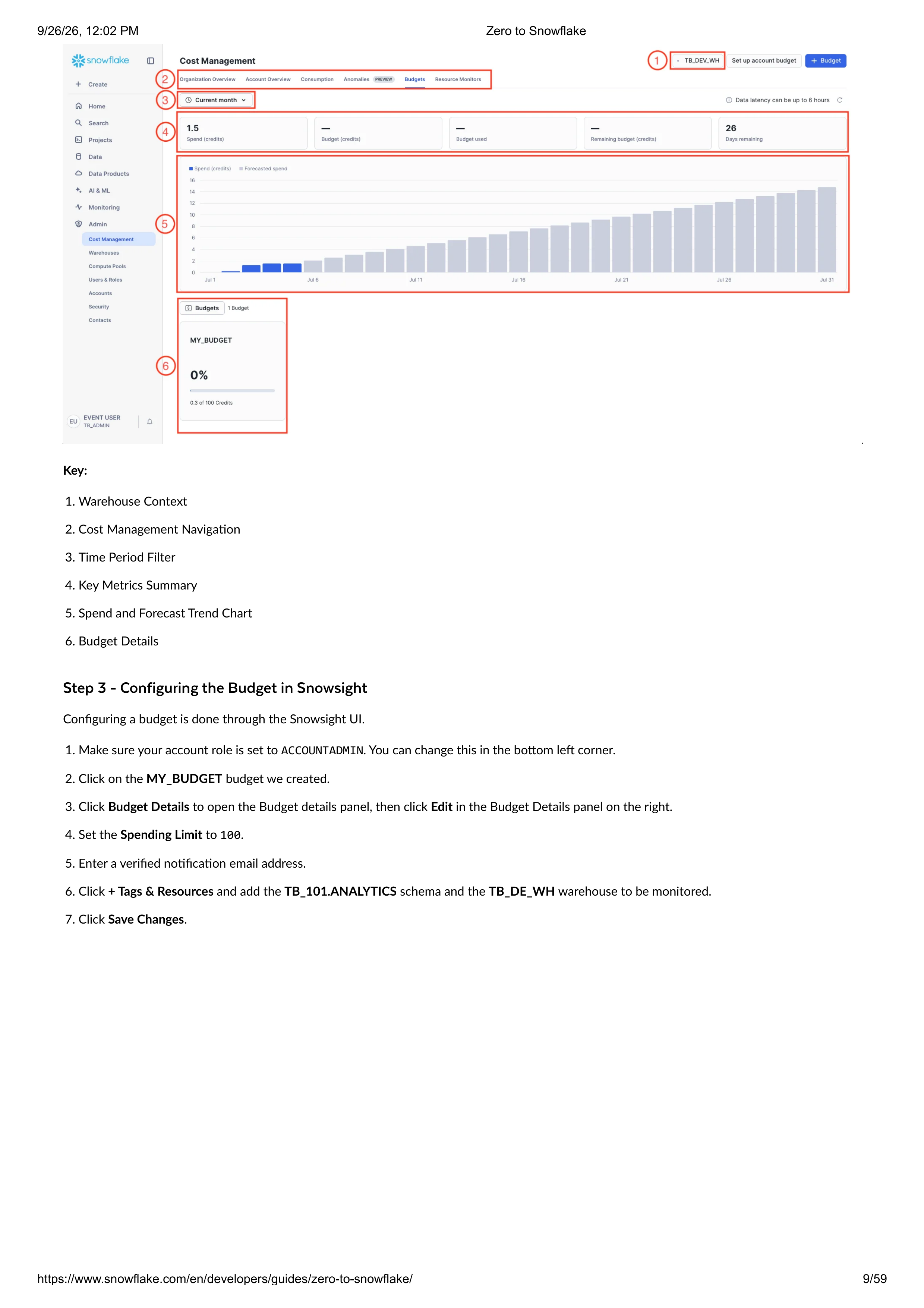 The Zero to Snowflake Quickstart Guide — page 9