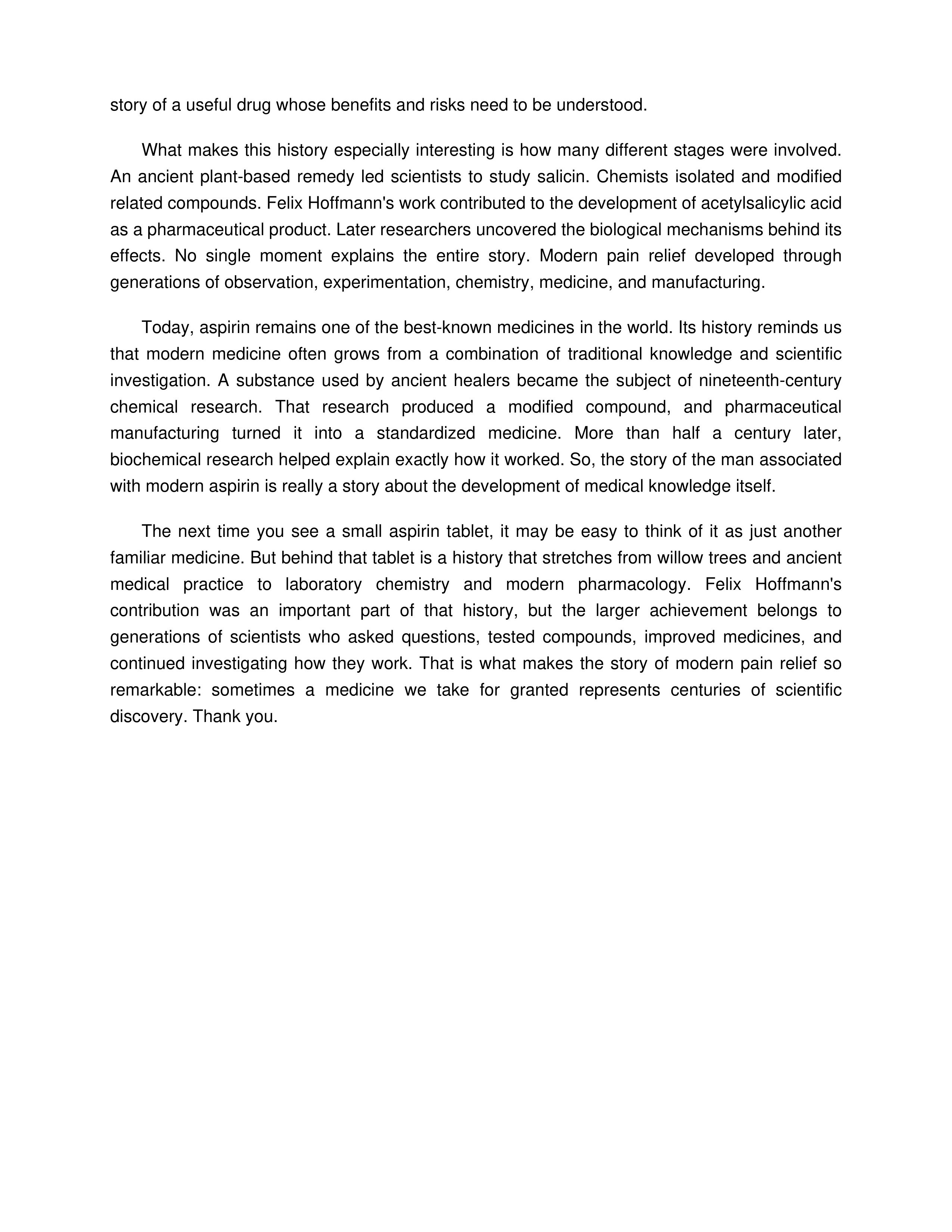 The Amazing Story of the Man Who Gave Us Modern Pain Relief Informative Speech — page 3