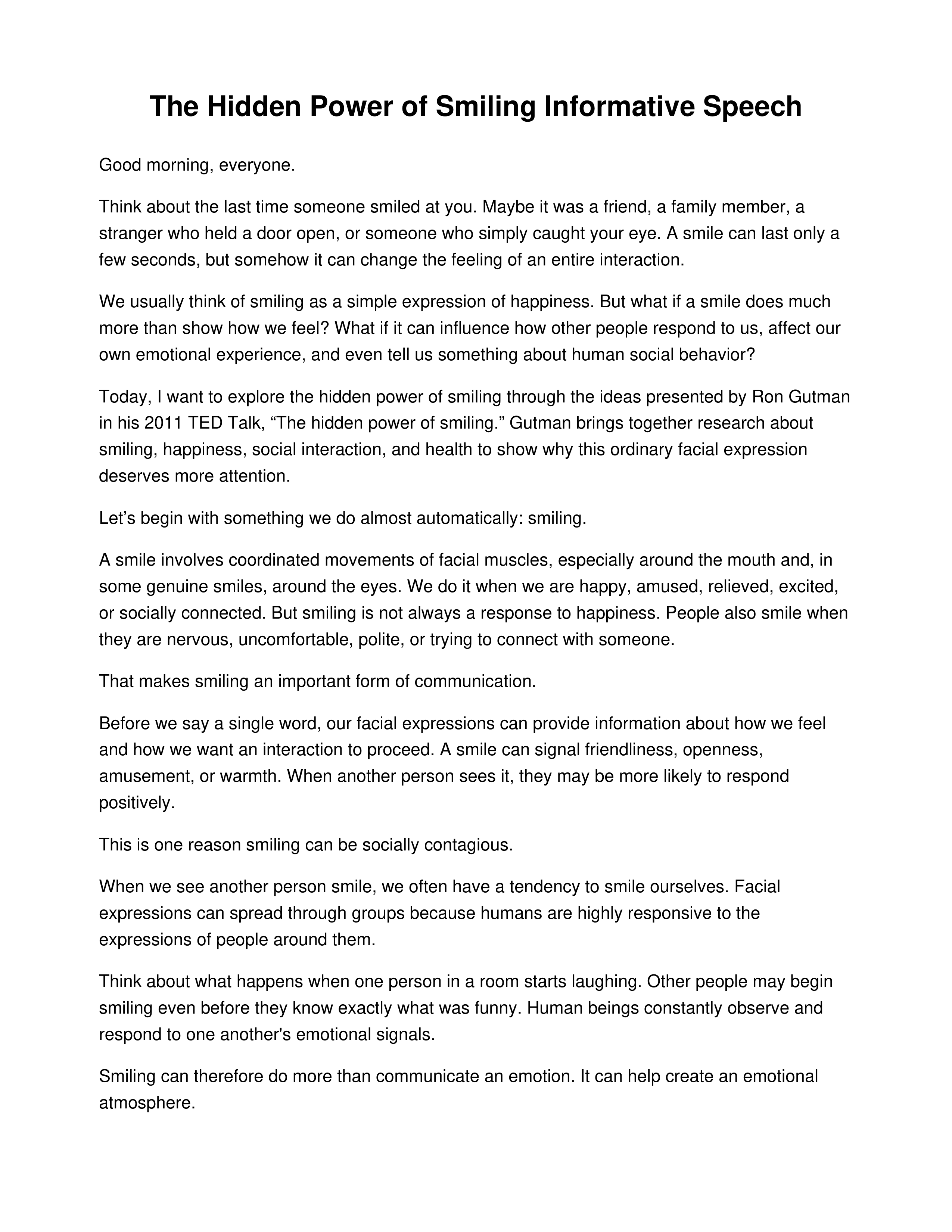 The Hidden Power of Smiling Informative Speech — page 1