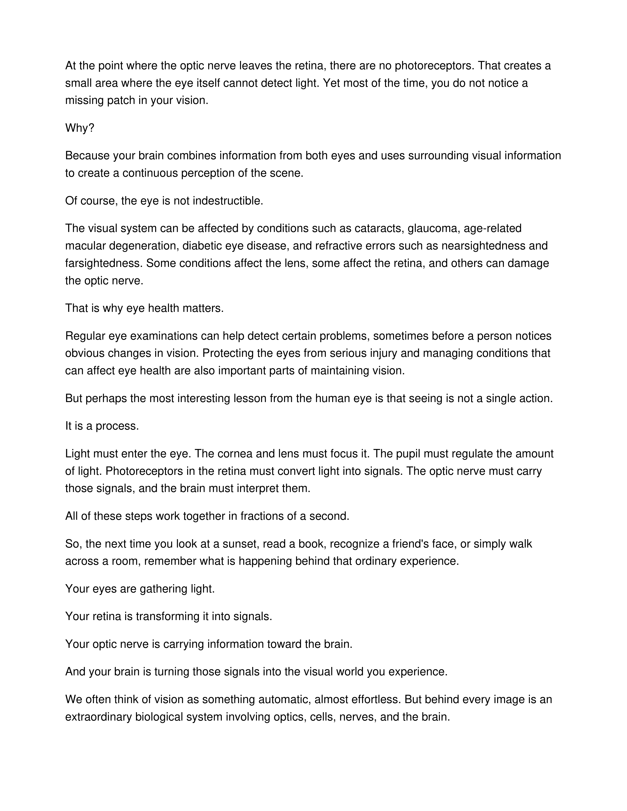 The Human Eye Informative Speech — page 3