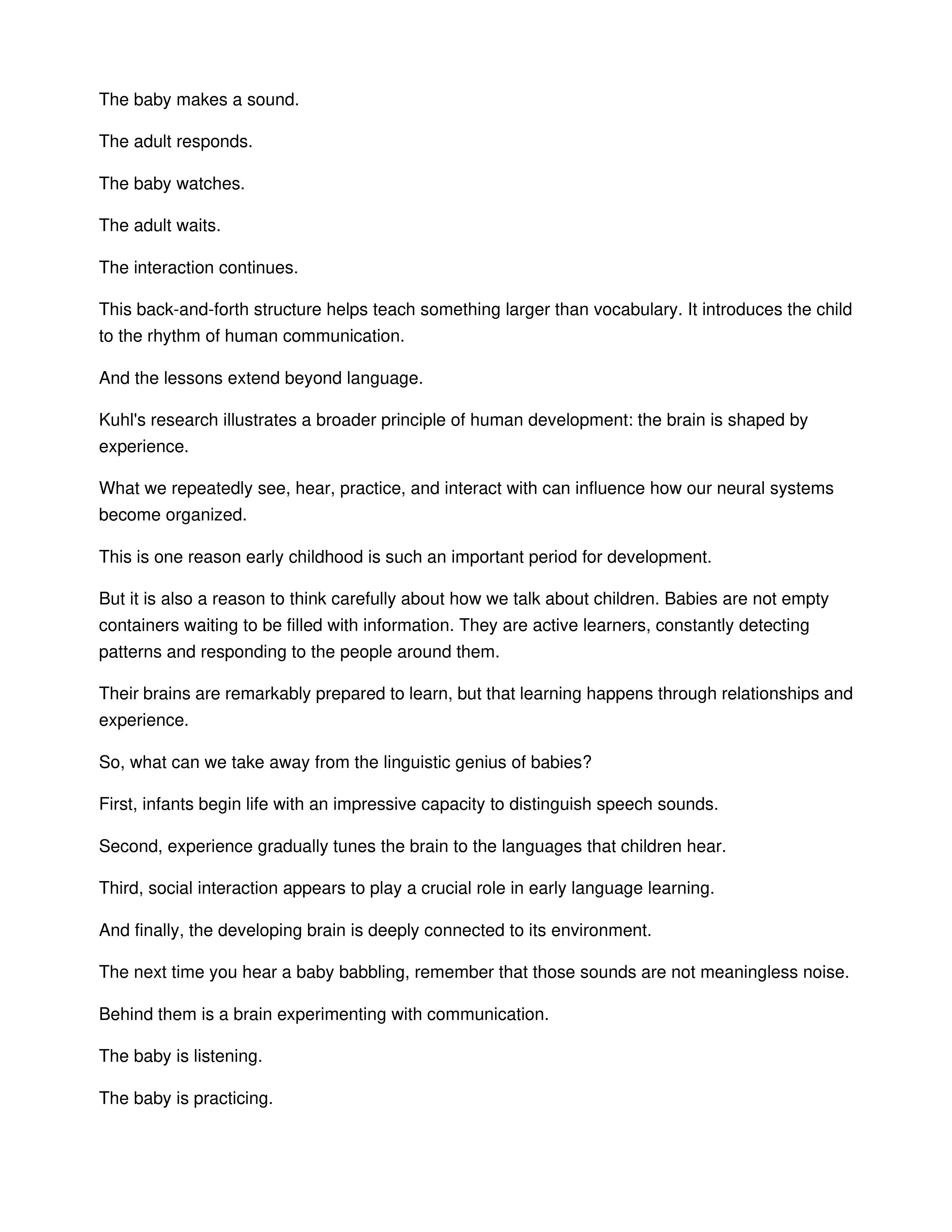 The Linguistic Genius of Babies Informative Speech — page 4