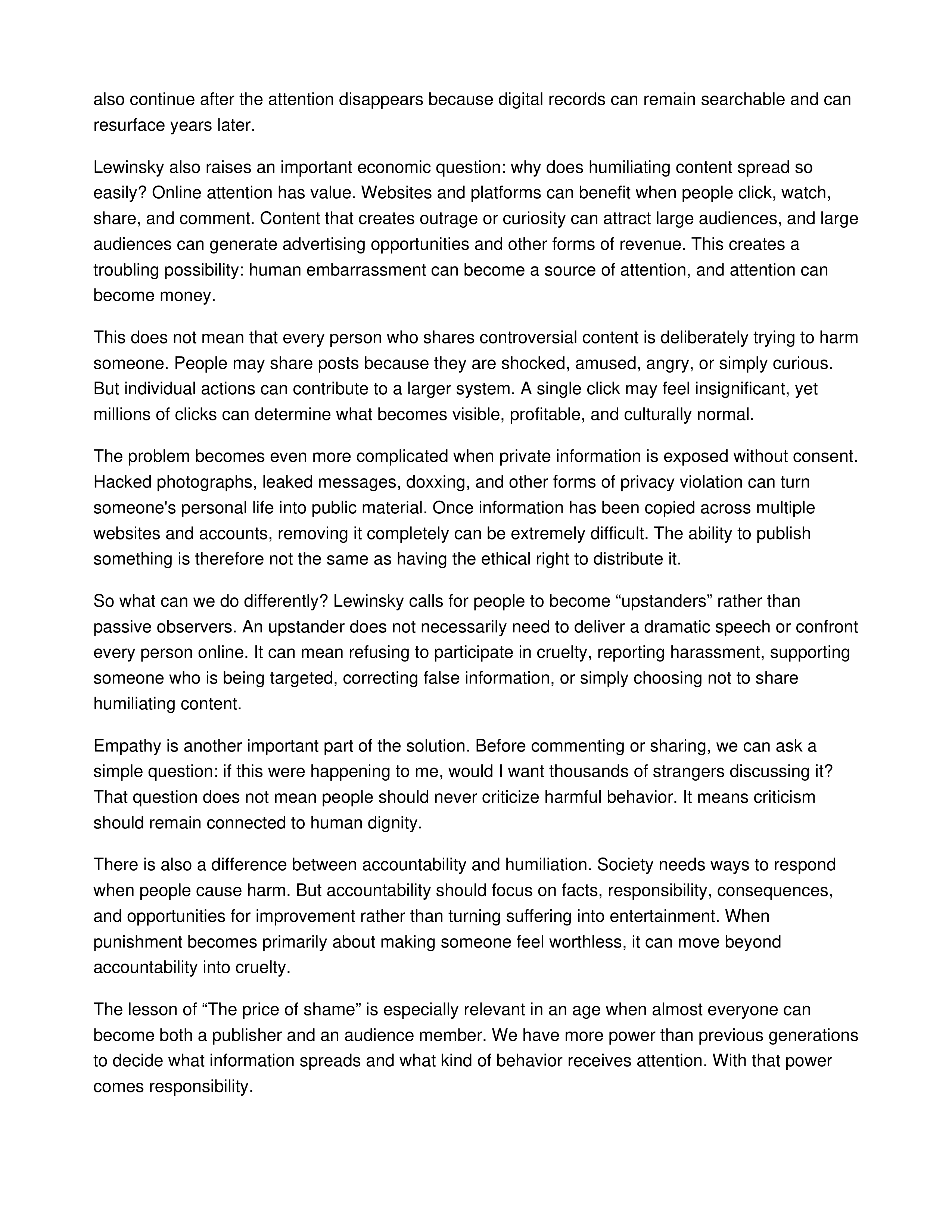 The Price of Shame Informative Speech — page 2
