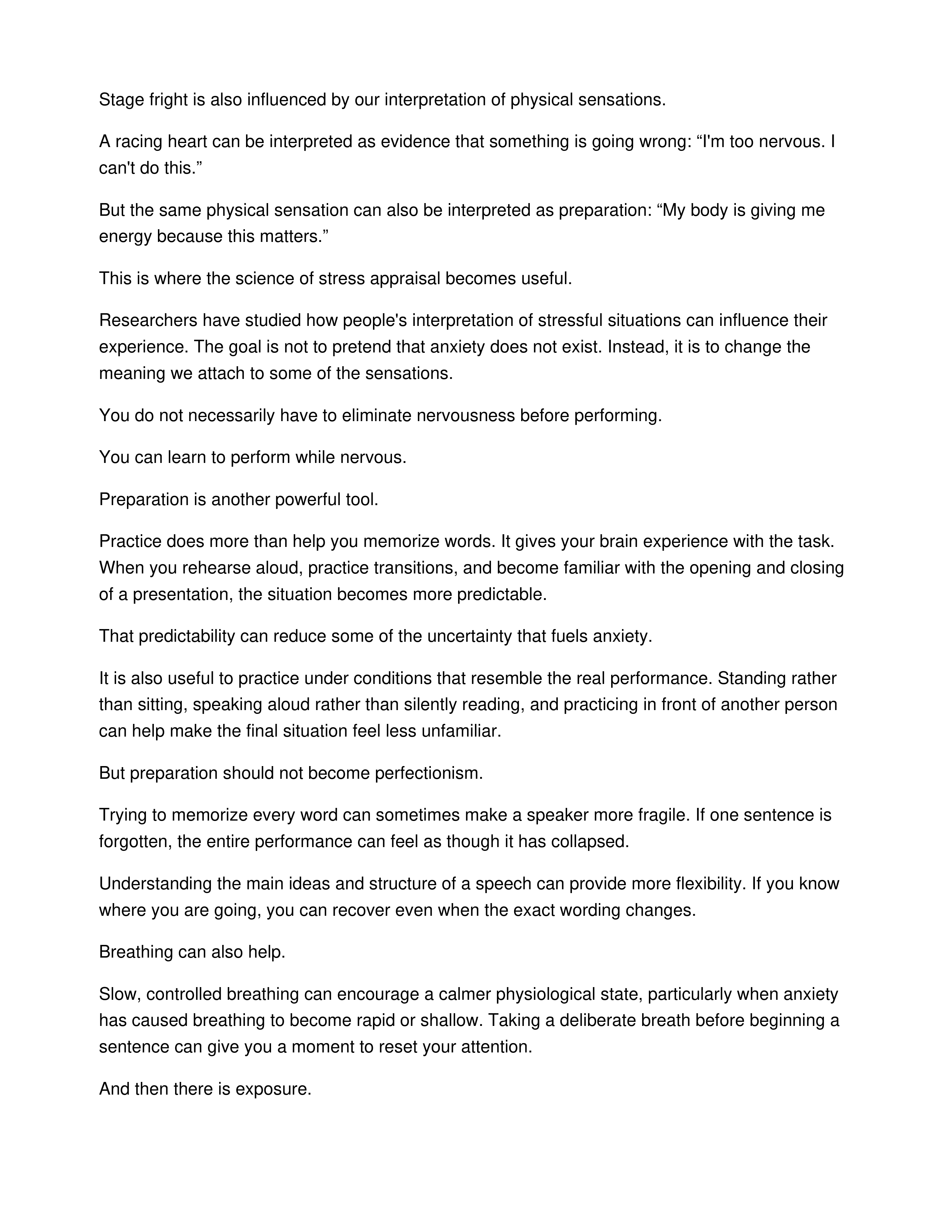 The Science of Stage Fright Informative Speech — page 3