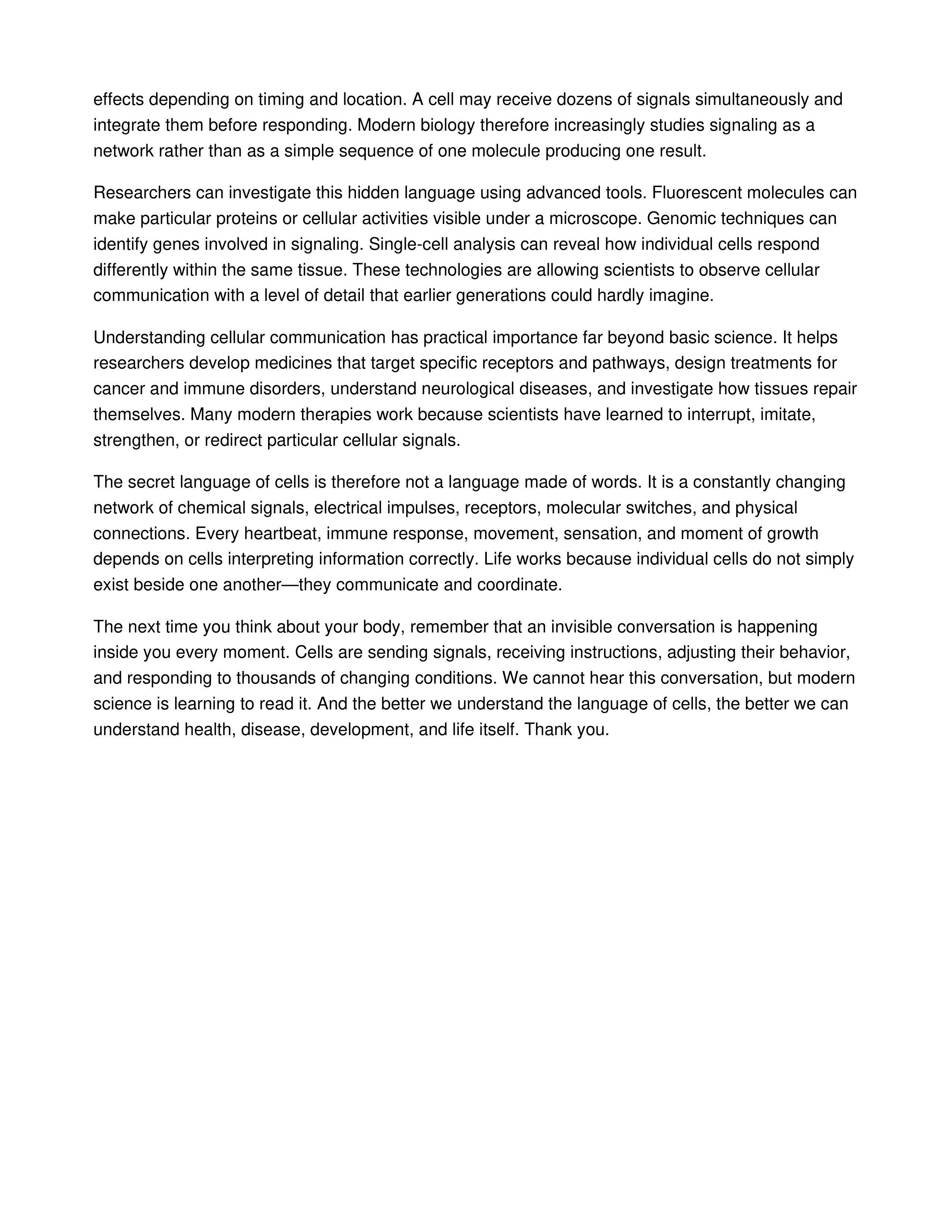 The Secret Language of Cells Informative Speech — page 3