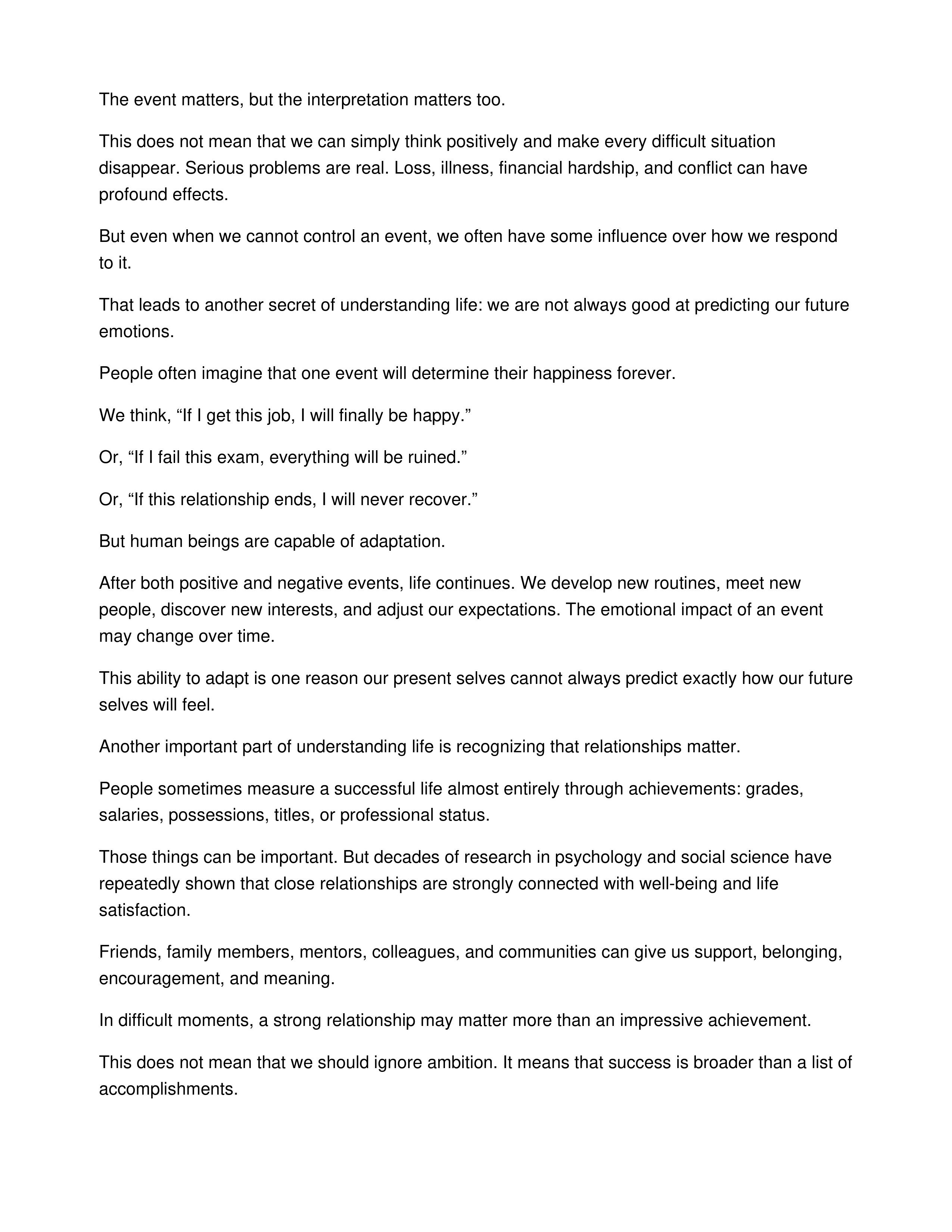 The Secret to Understanding Life Informative Speech — page 2