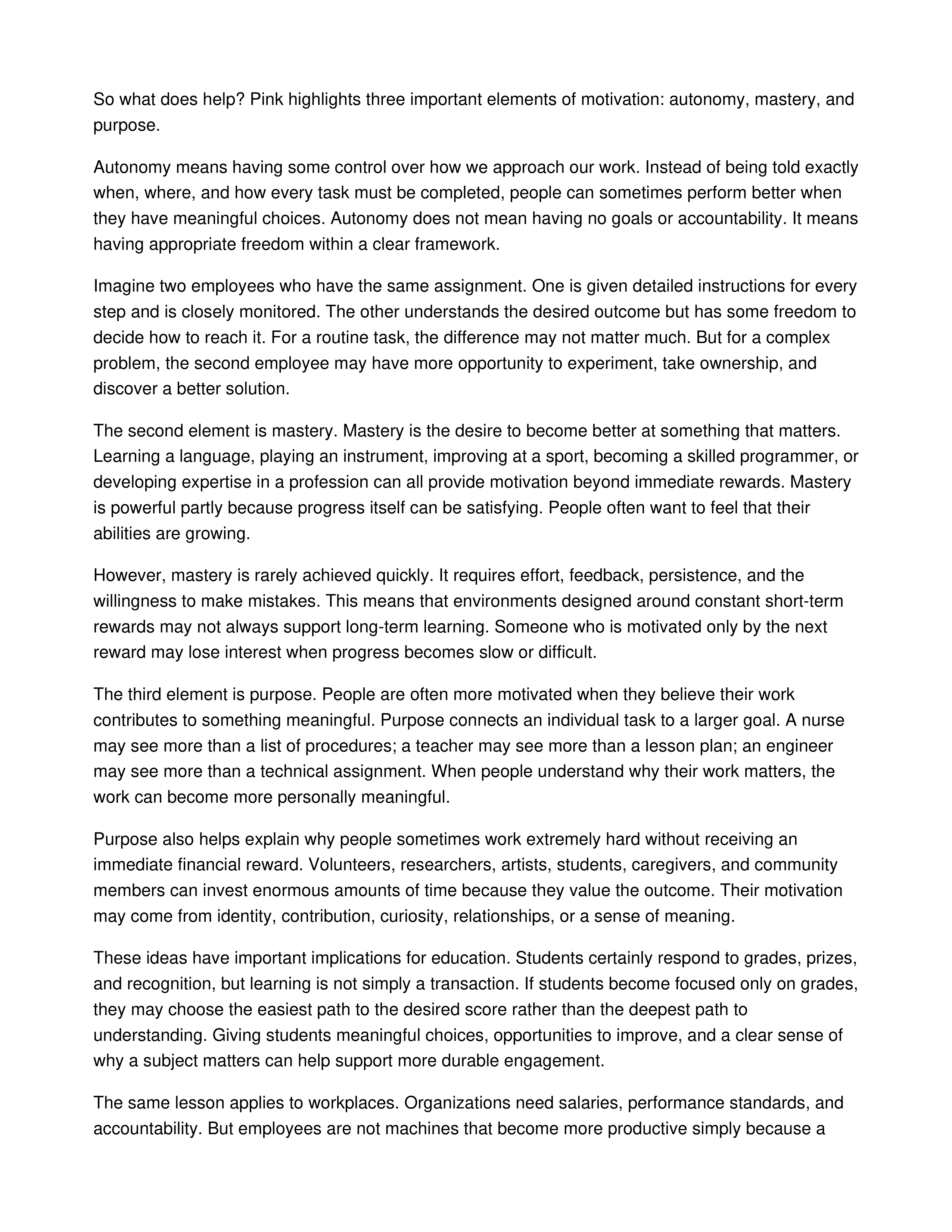 The Surprising Science of Motivation Informative Speech — page 2