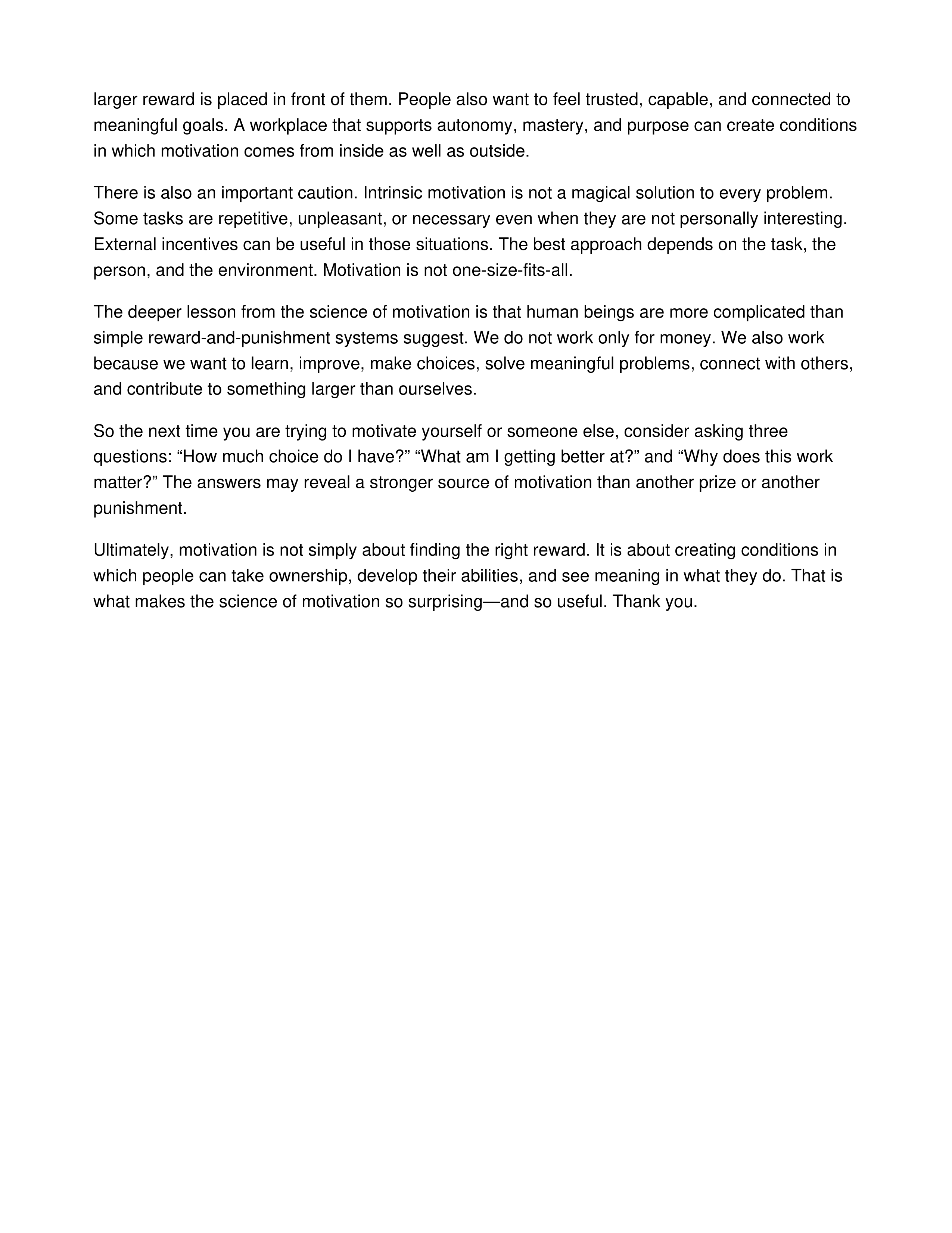 The Surprising Science of Motivation Informative Speech — page 3