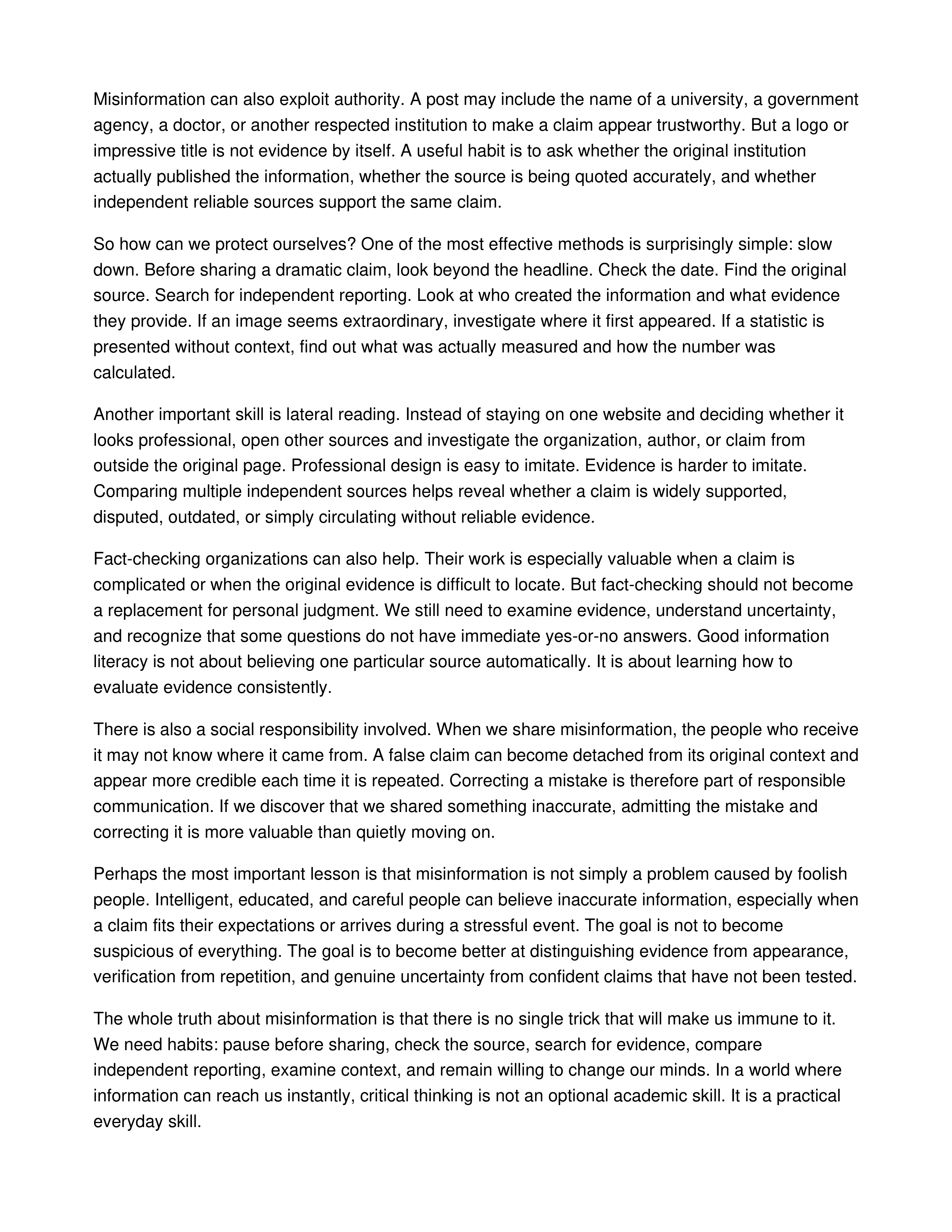 The Whole Truth About Misinformation Informative Speech — page 2