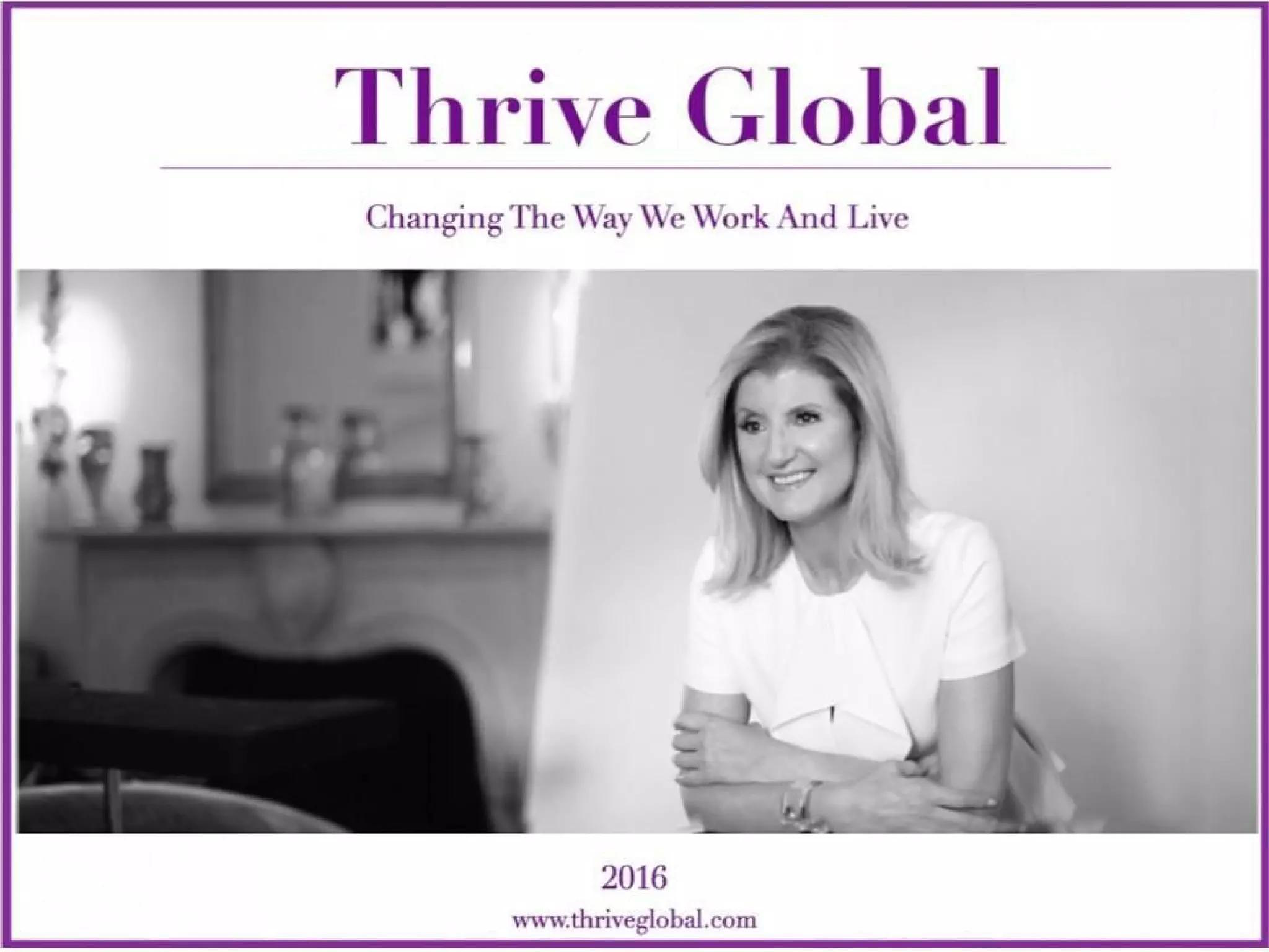 Thrive Global Pitch Deck — page 1