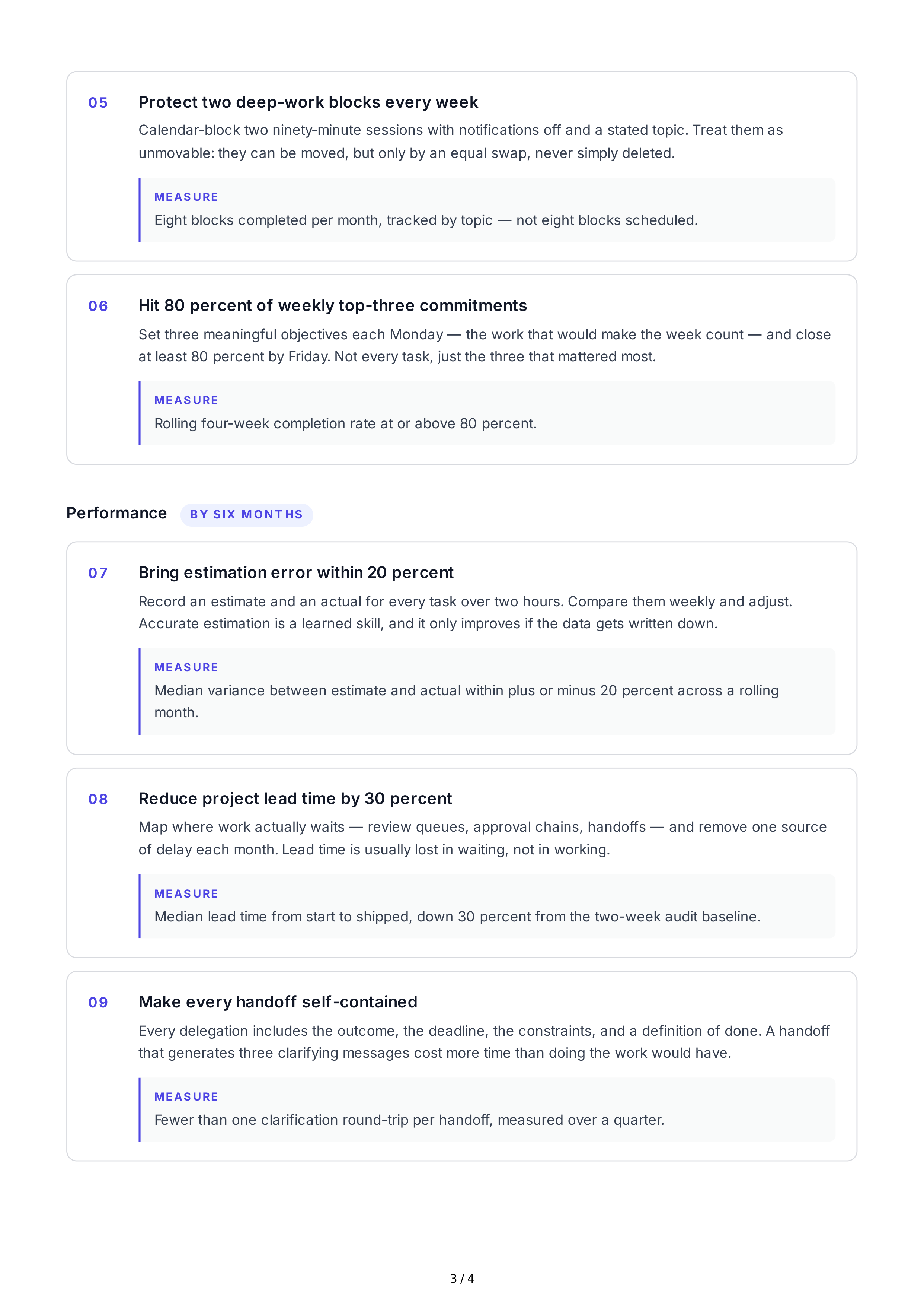 Time Management Professional Goals — page 3