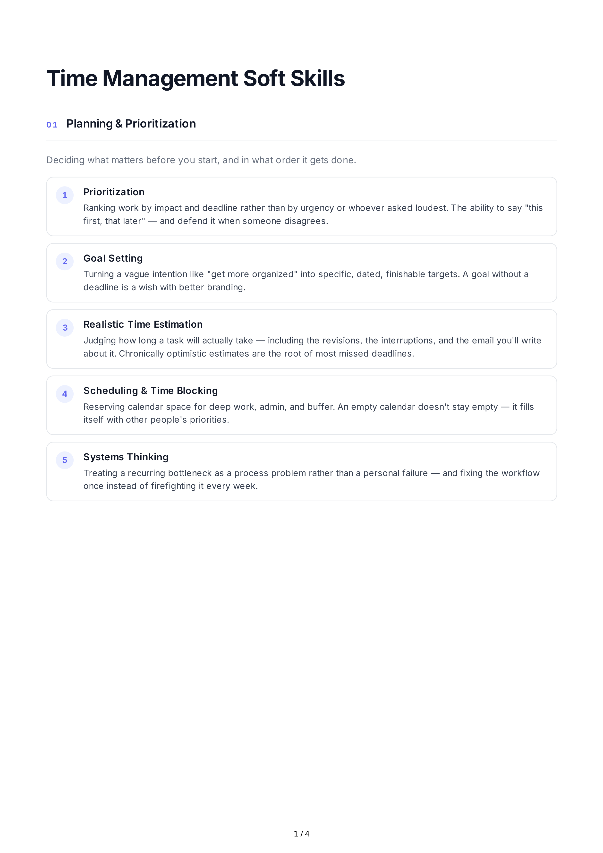 Time Management Soft Skills — page 1