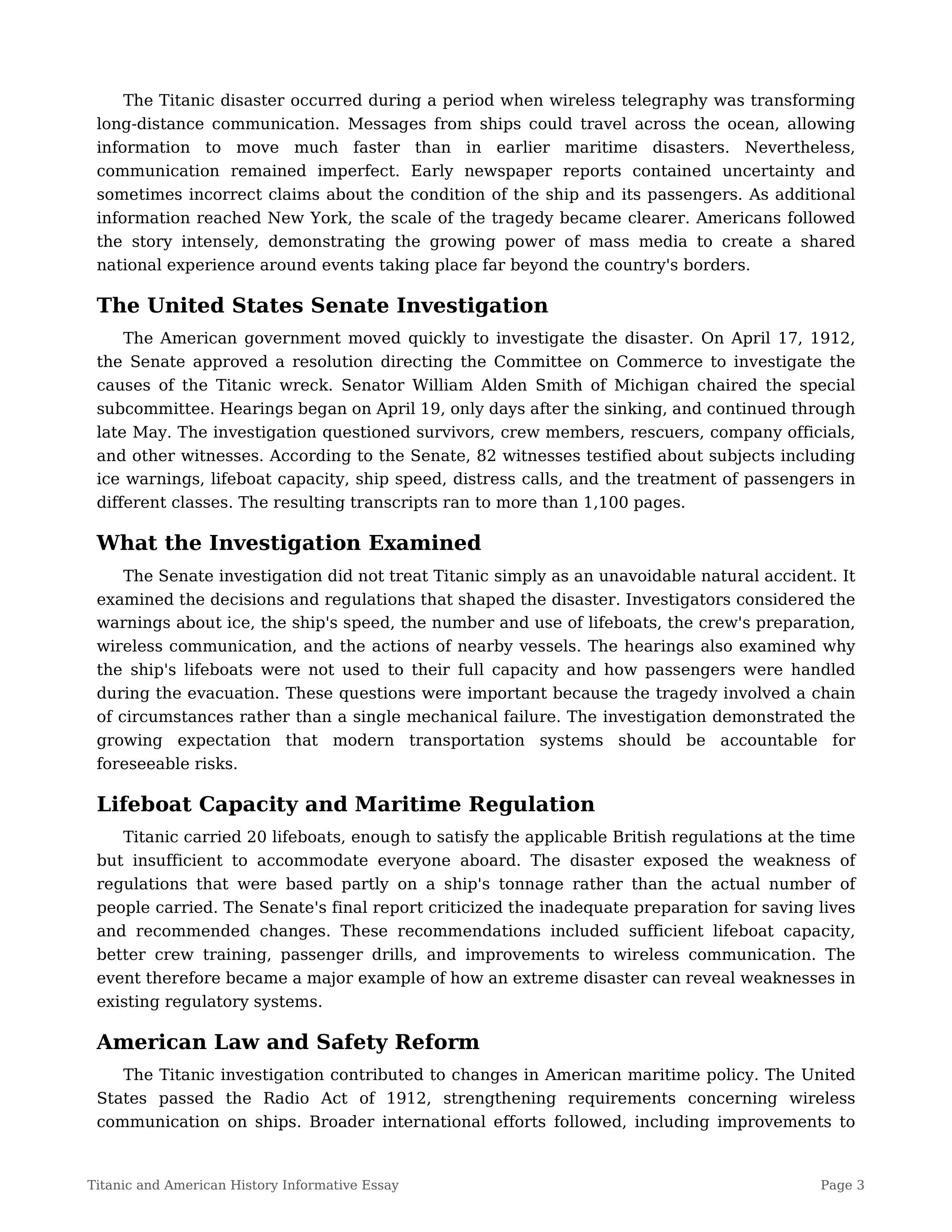 Titanic and American History Informative Essay — page 3
