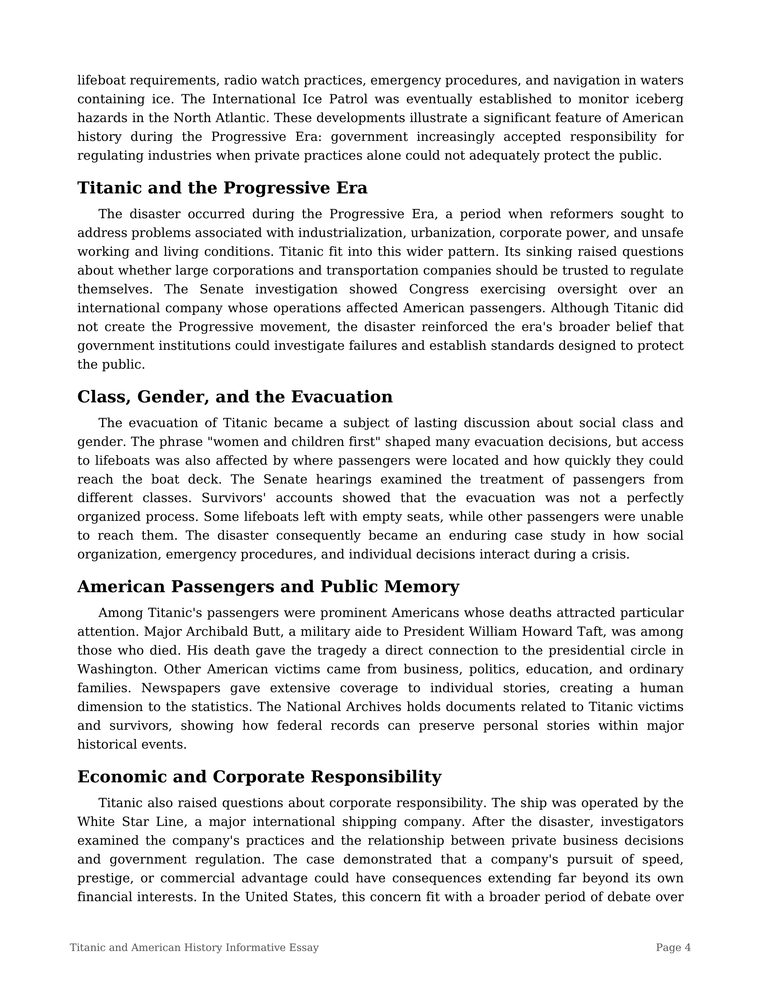 Titanic and American History Informative Essay — page 4