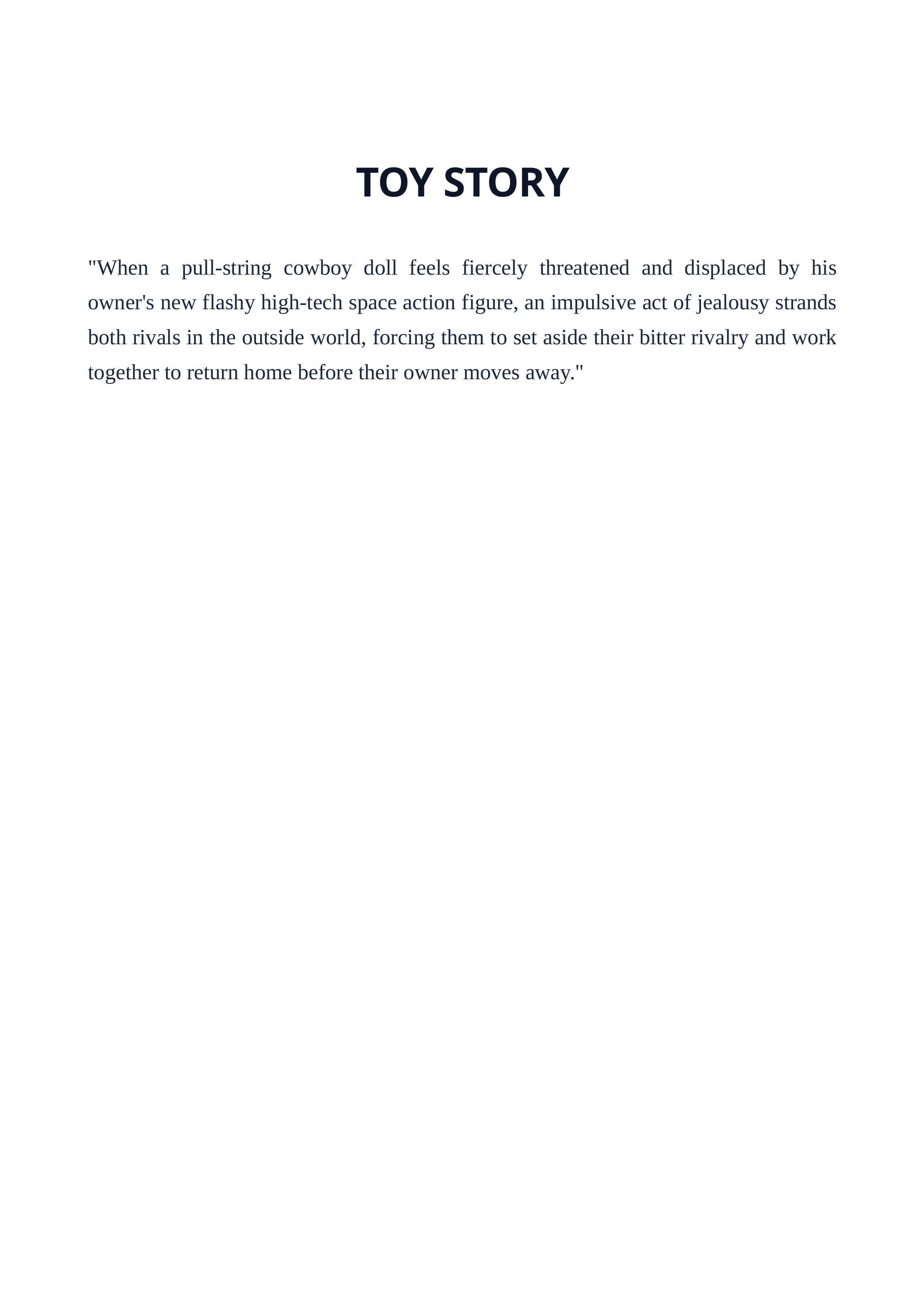 Toy Story Logline — page 1