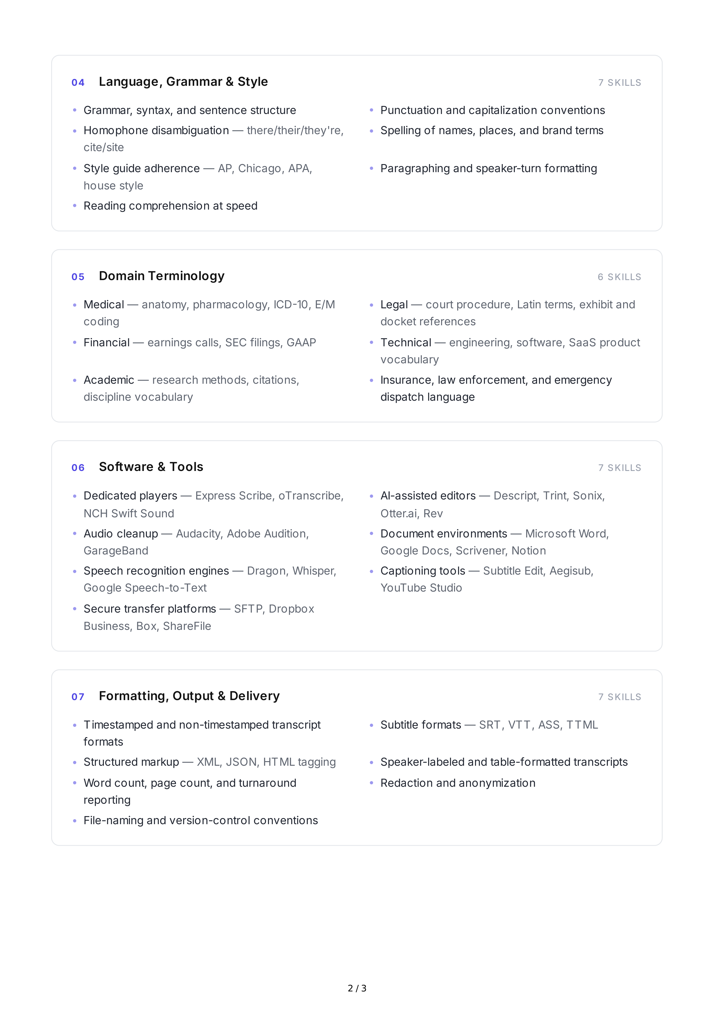 Transcription Hard Skills — page 2
