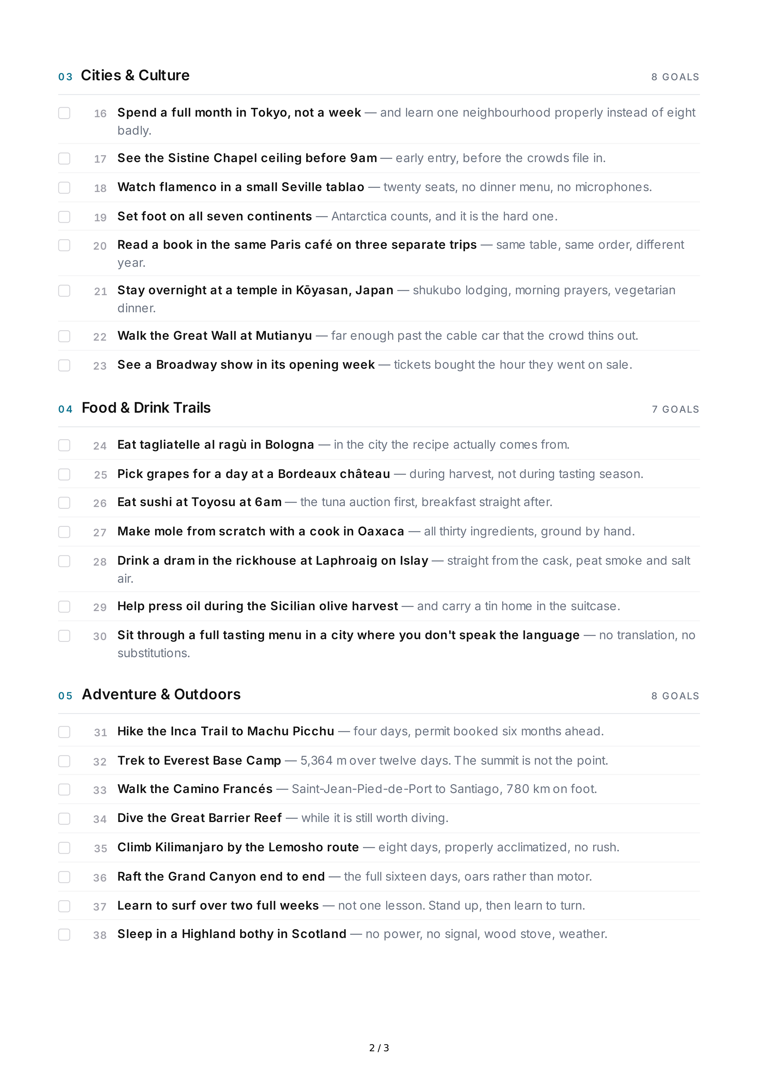 Travel Life Goals — page 2