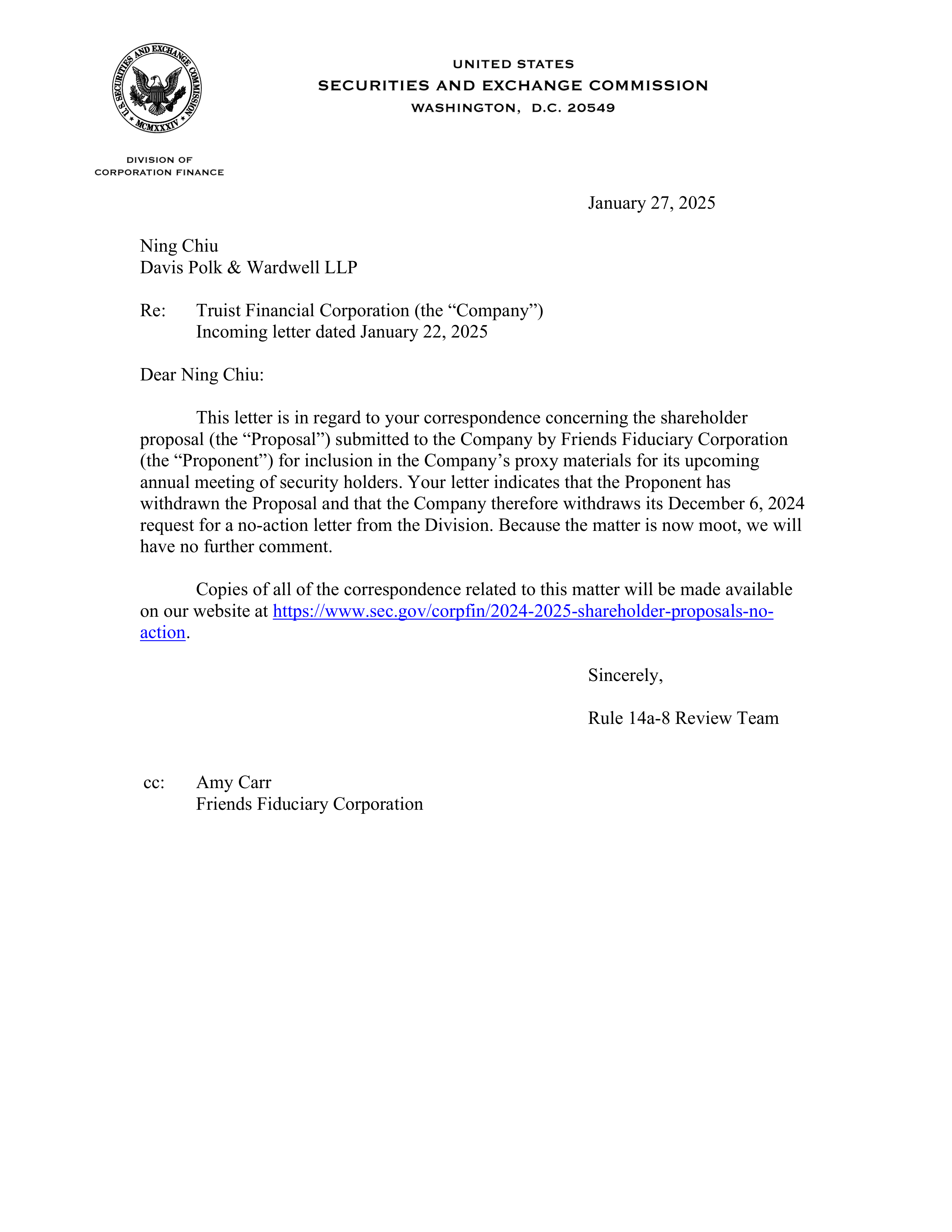 Truist Financial Proposal  — page 1