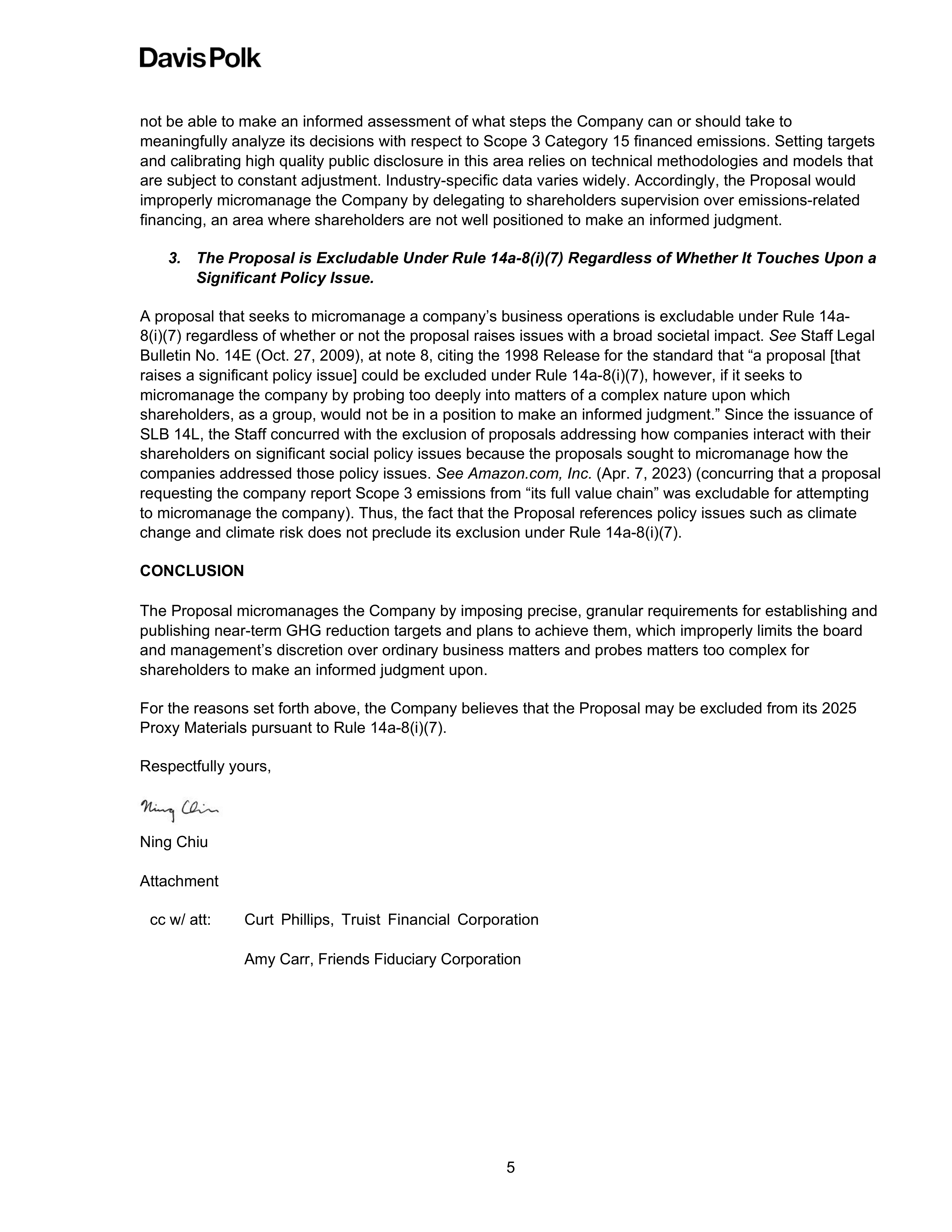 Truist Financial Proposal  — page 6