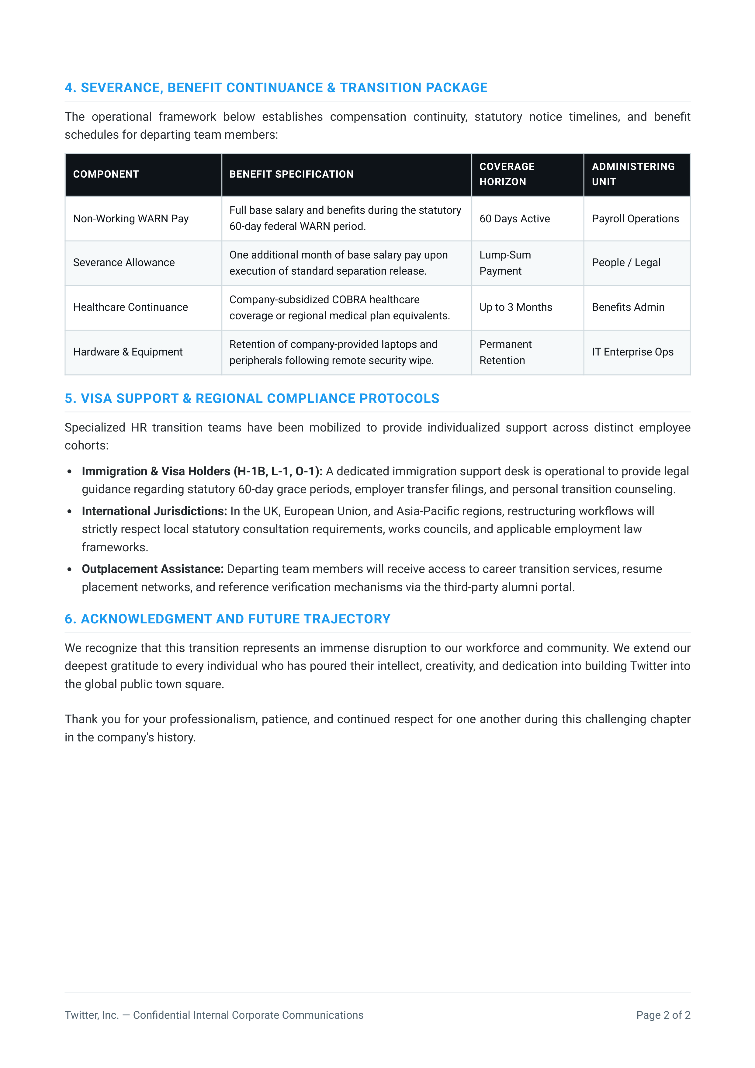 Twitter Employee Layoff Memo — page 2