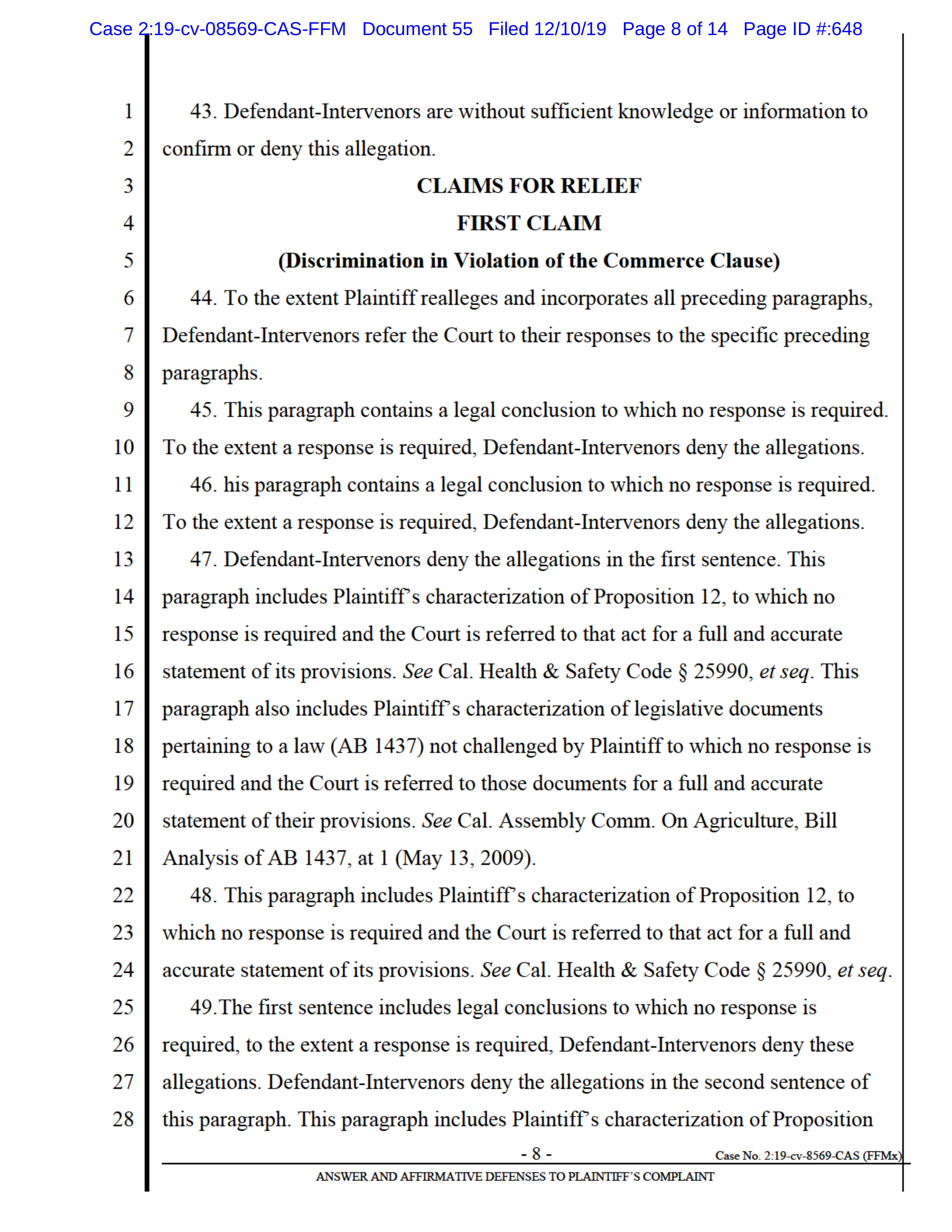 Tyson Foods Proposal  — page 109