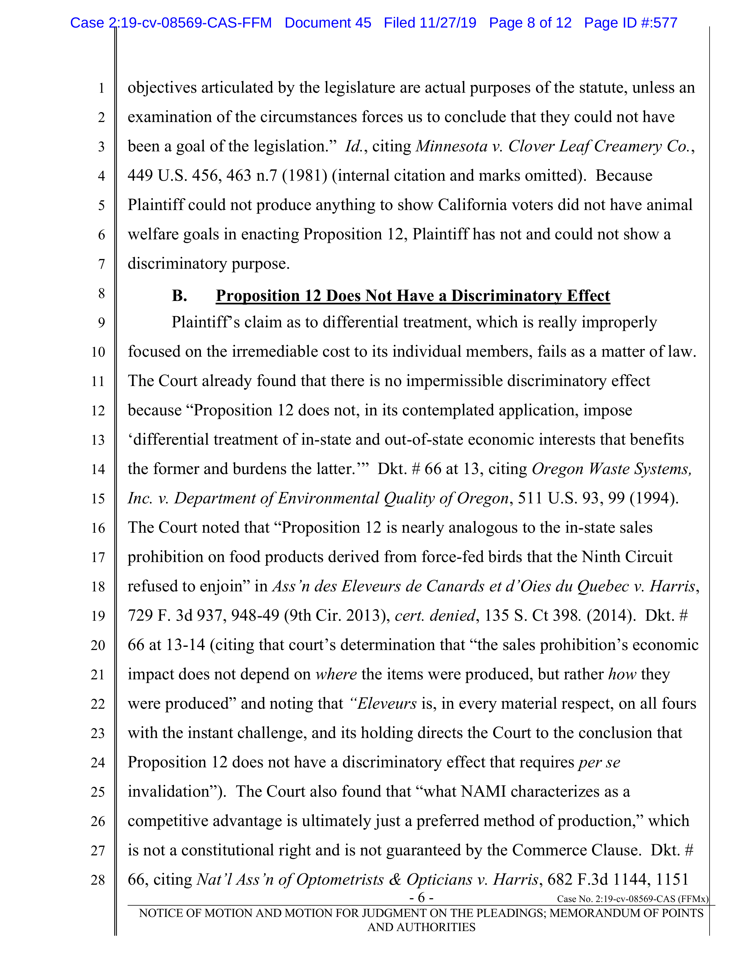 Tyson Foods Proposal  — page 124