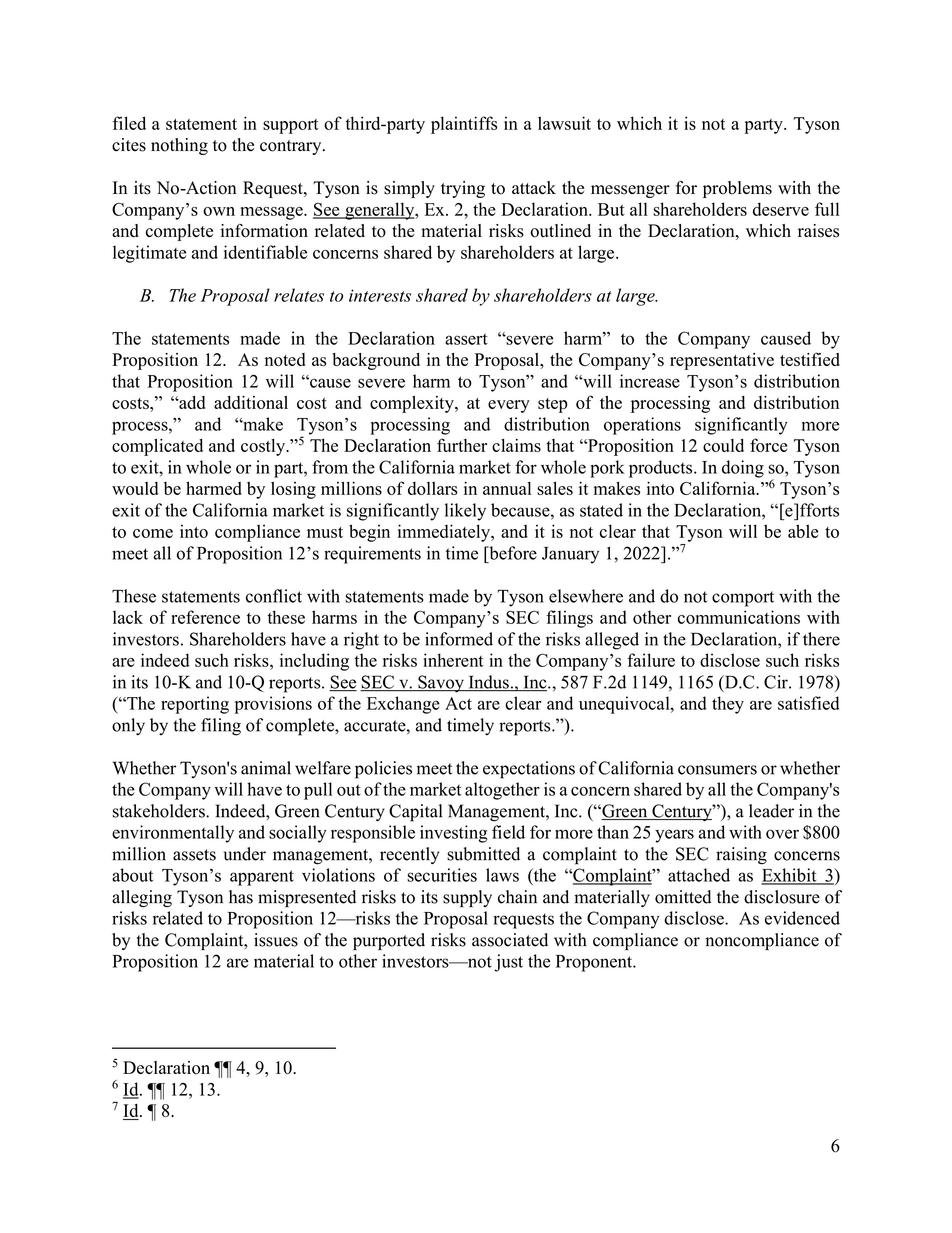 Tyson Foods Proposal  — page 13