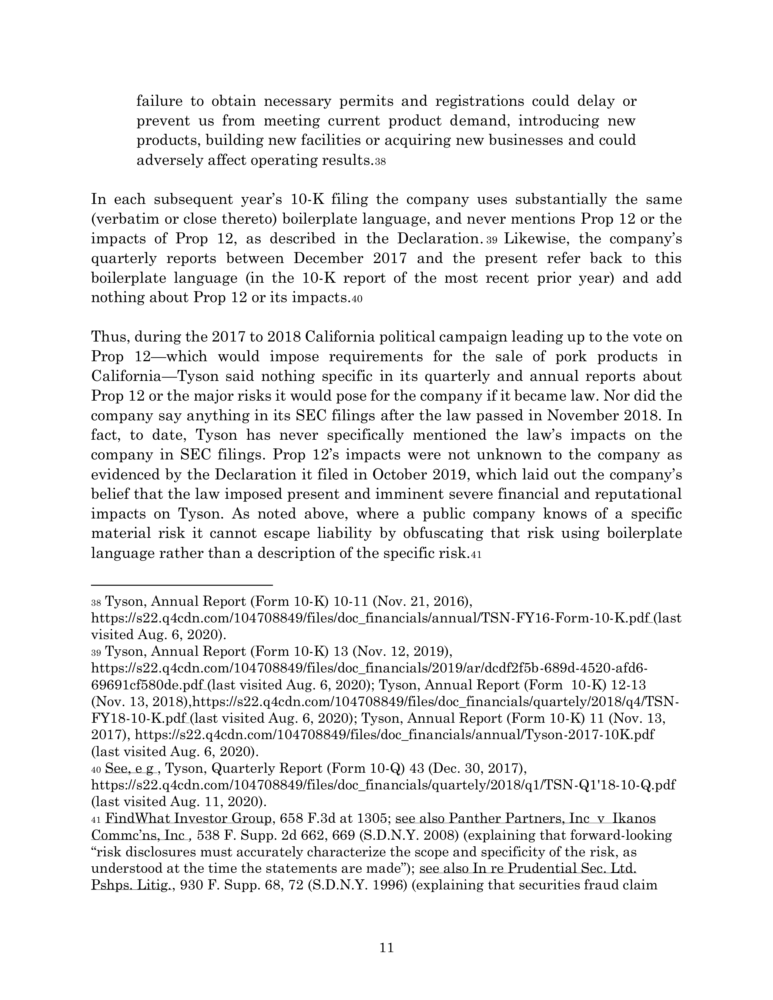 Tyson Foods Proposal  — page 43