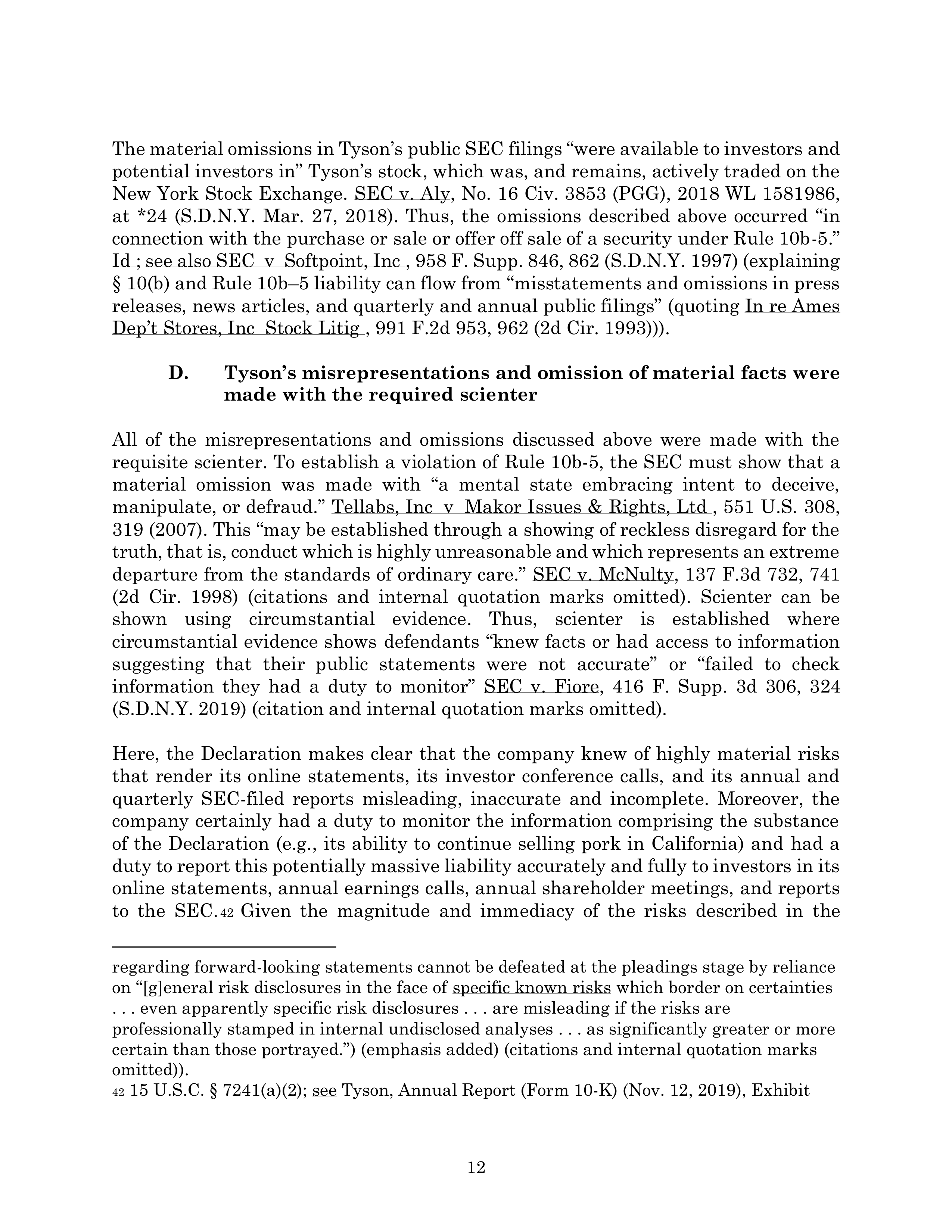 Tyson Foods Proposal  — page 44