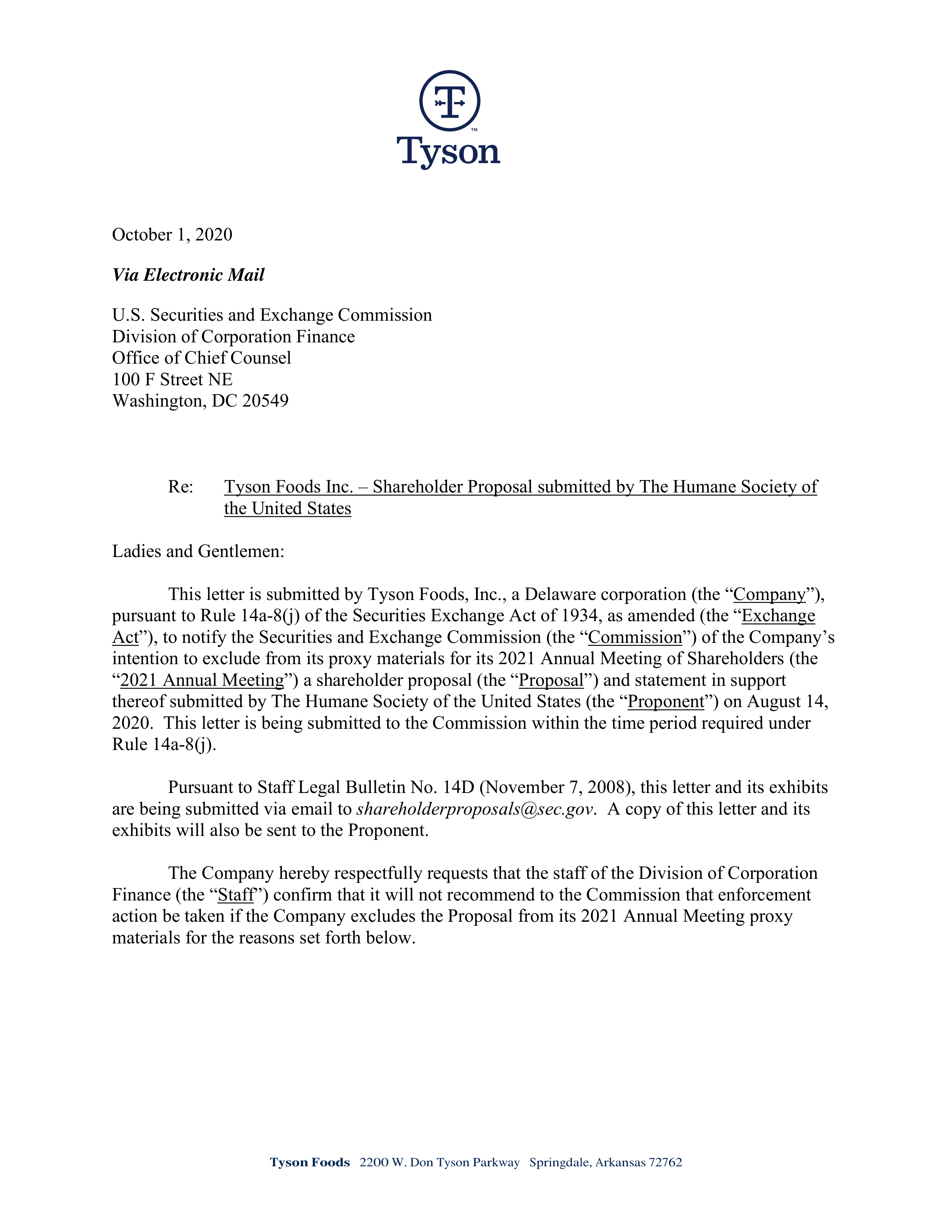 Tyson Foods Proposal  — page 56