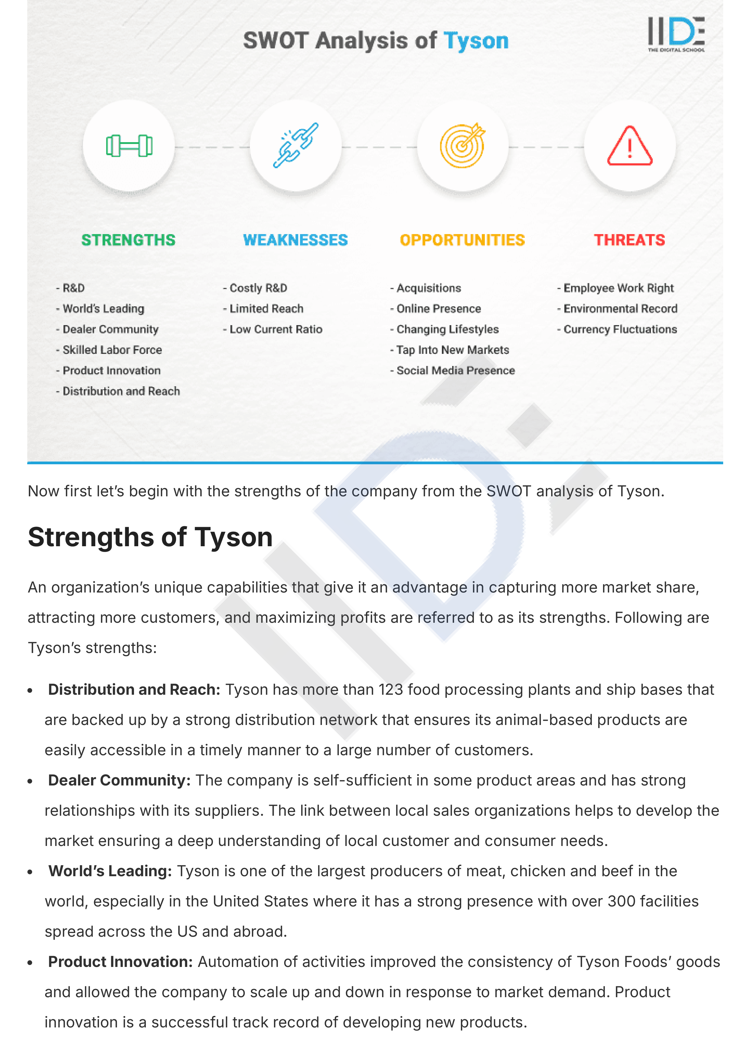 Tyson Foods SWOT Analysis  — page 5