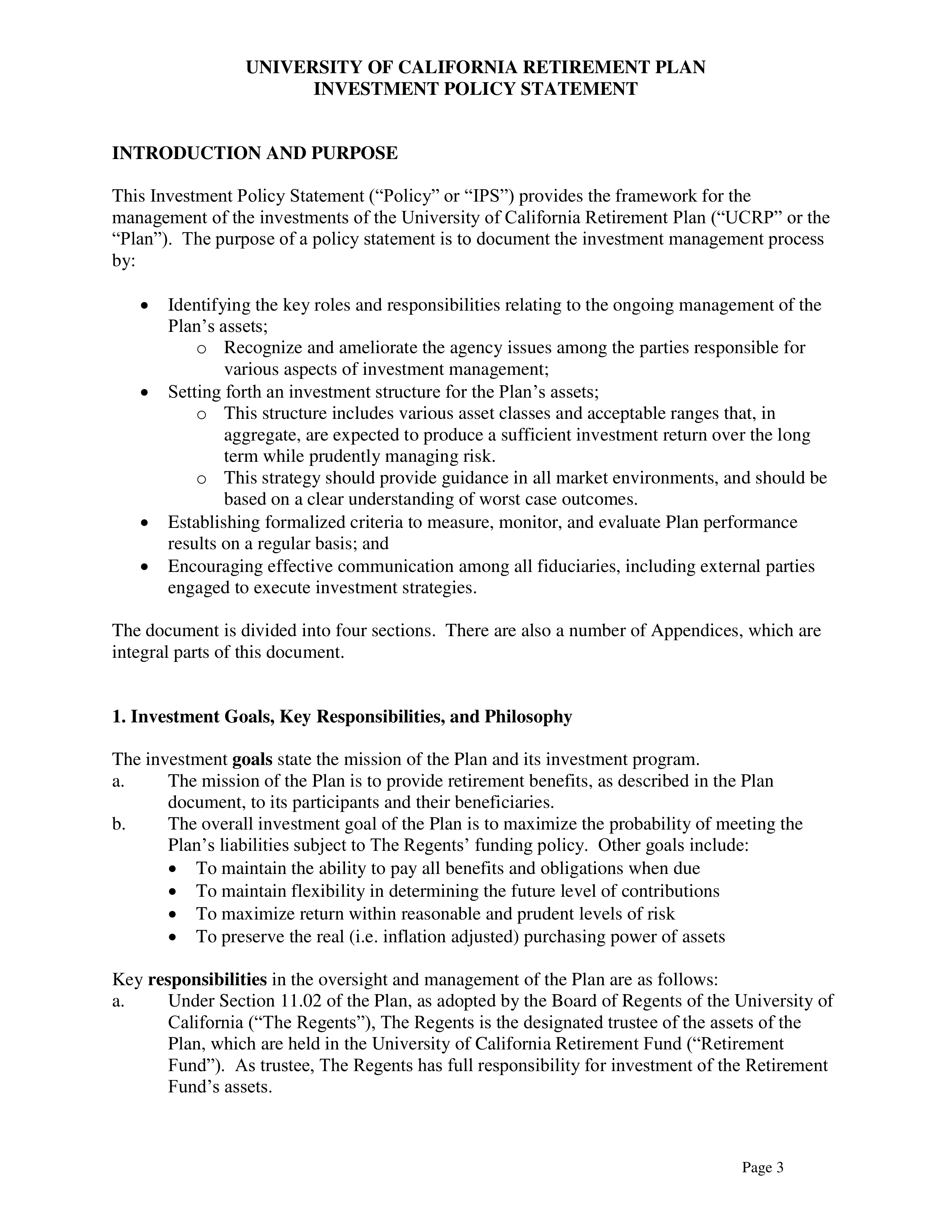 UC Retirement Plan Investment Statement — page 3