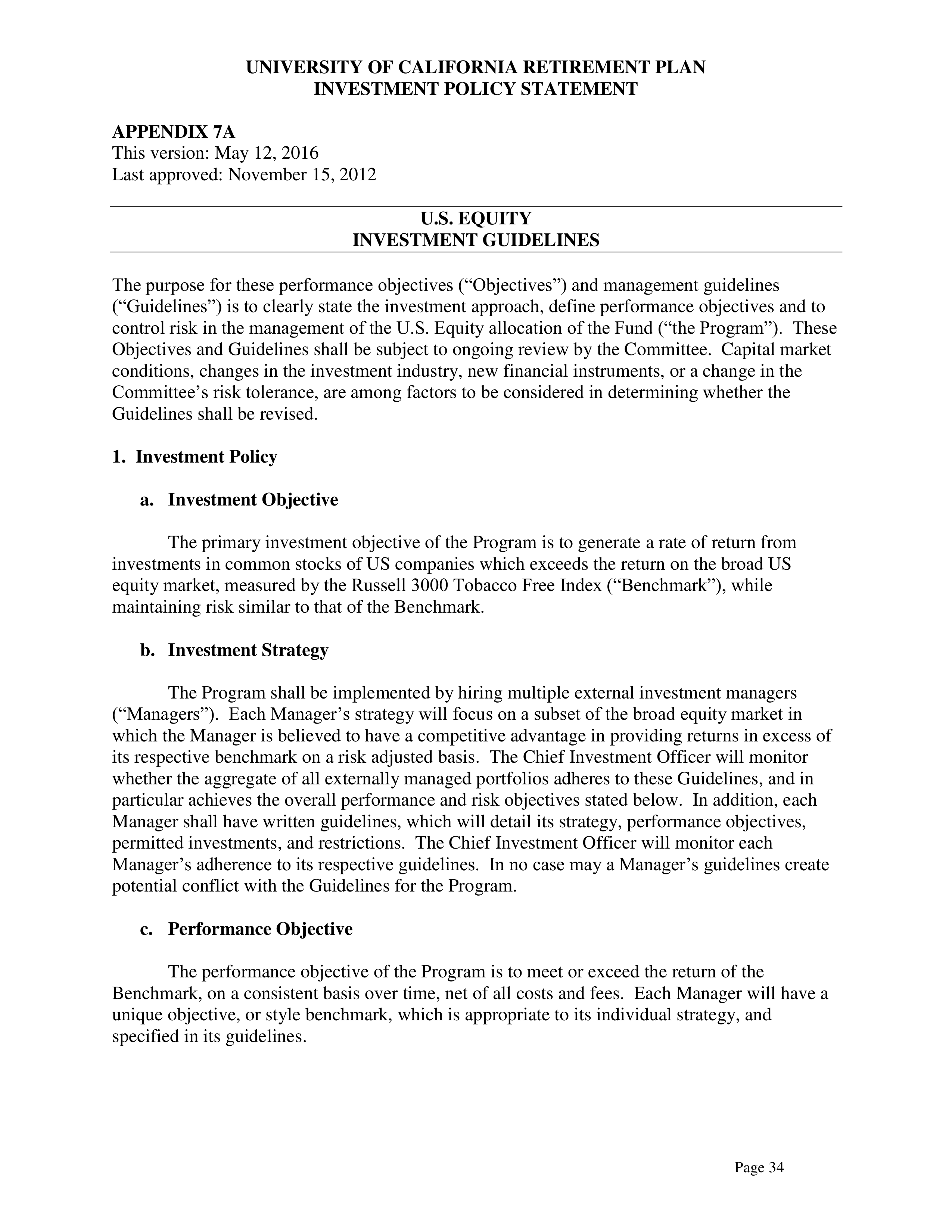 UC Retirement Plan Investment Statement — page 34