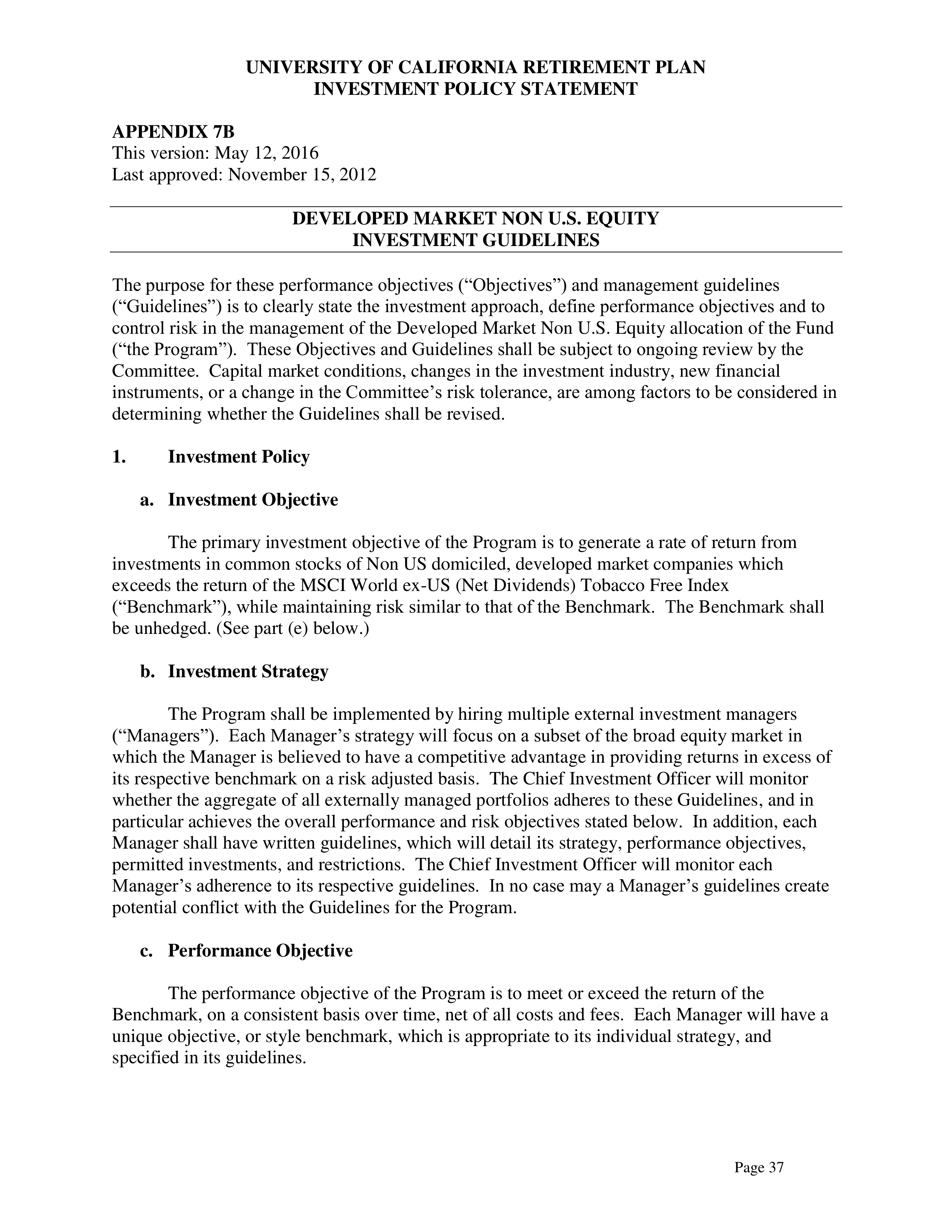 UC Retirement Plan Investment Statement — page 37